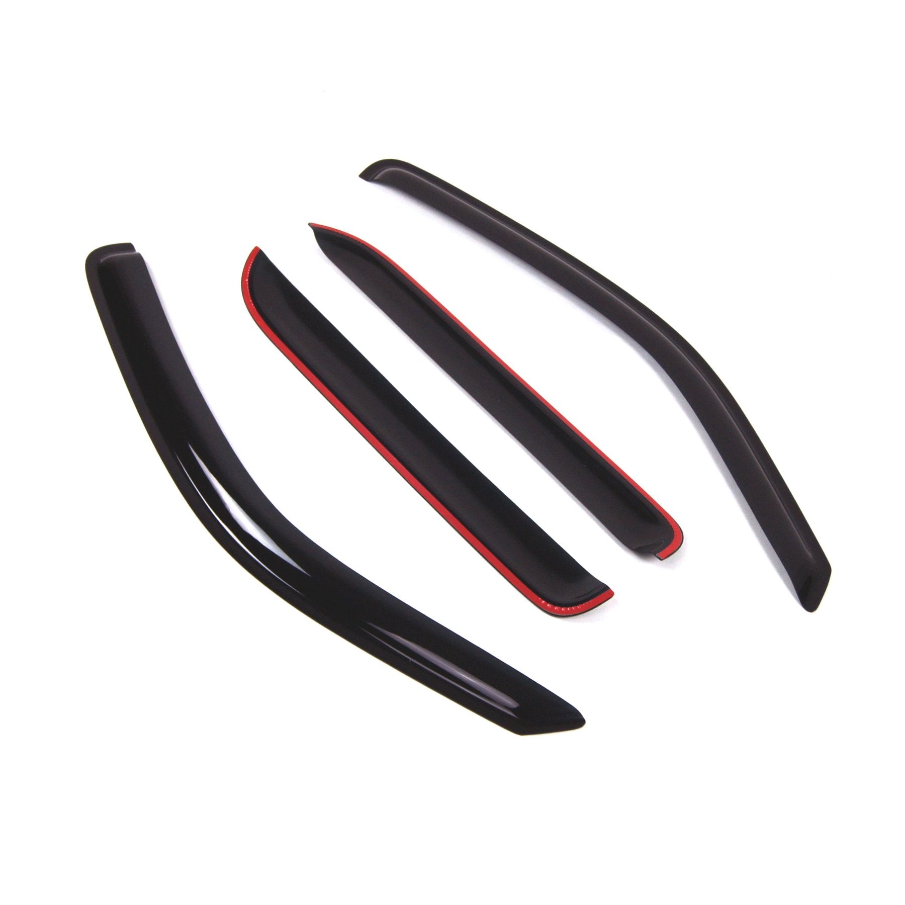 Tuningpros Window Visor Compatible With 2001-2007 Mazda Tribute, Dgwv2-317 Outside Mount Deflector Rain Guard Dark Smoke, 4 Pcs