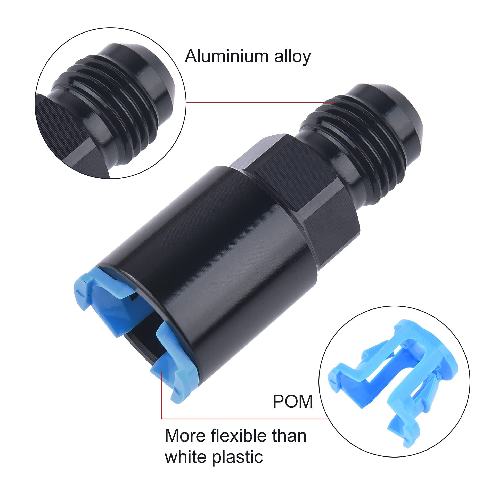 Evil Energy 8An Male To 5/16'' Sae Quick-Disconnect Female Push-On Efi Fuel Rail Fitting
