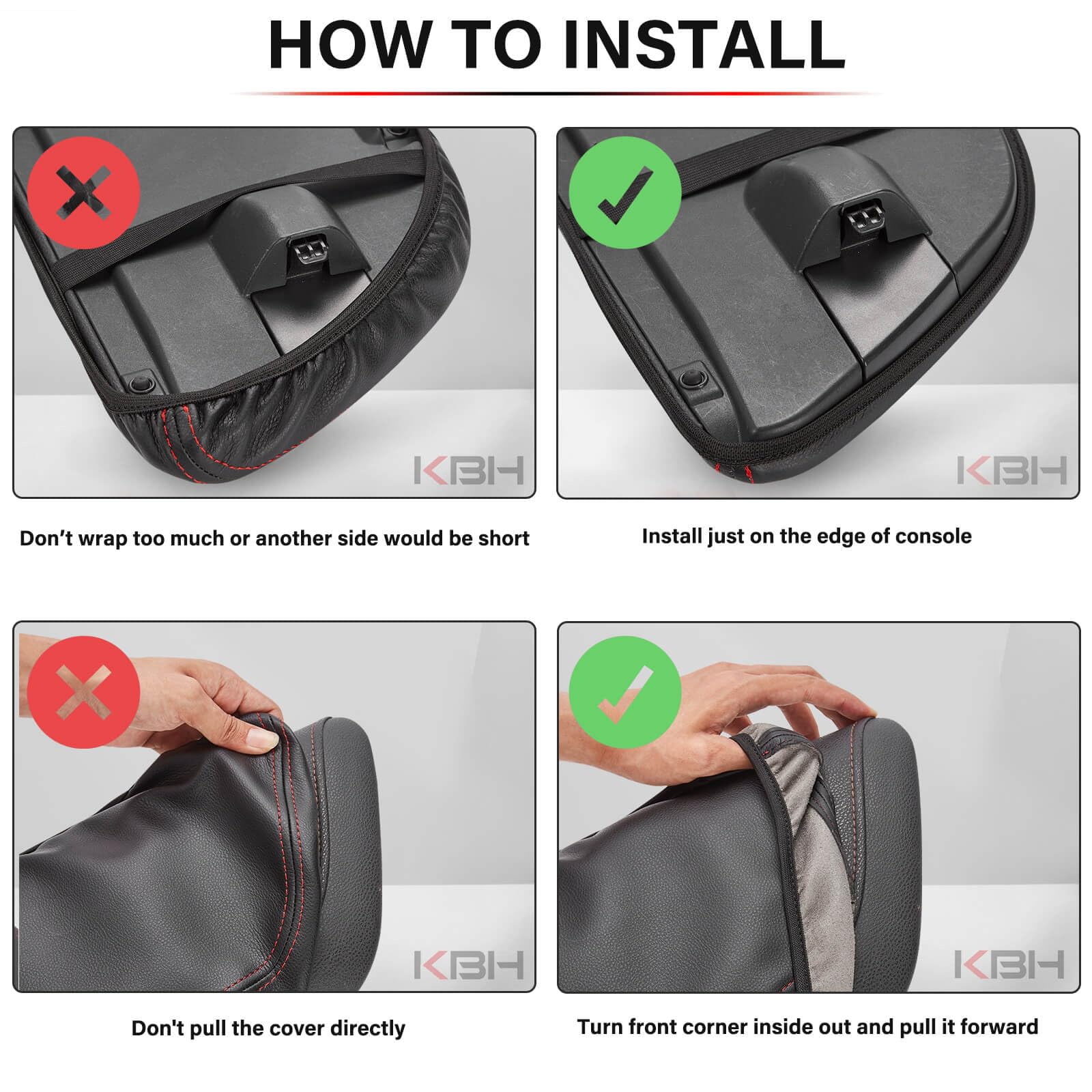 KBH Center Console Armrest Cover for Toyota Camry 2018 2019 2020 2021 2022 2023 2024, Car Arm Rest Protector, Vinyl Leather Trim