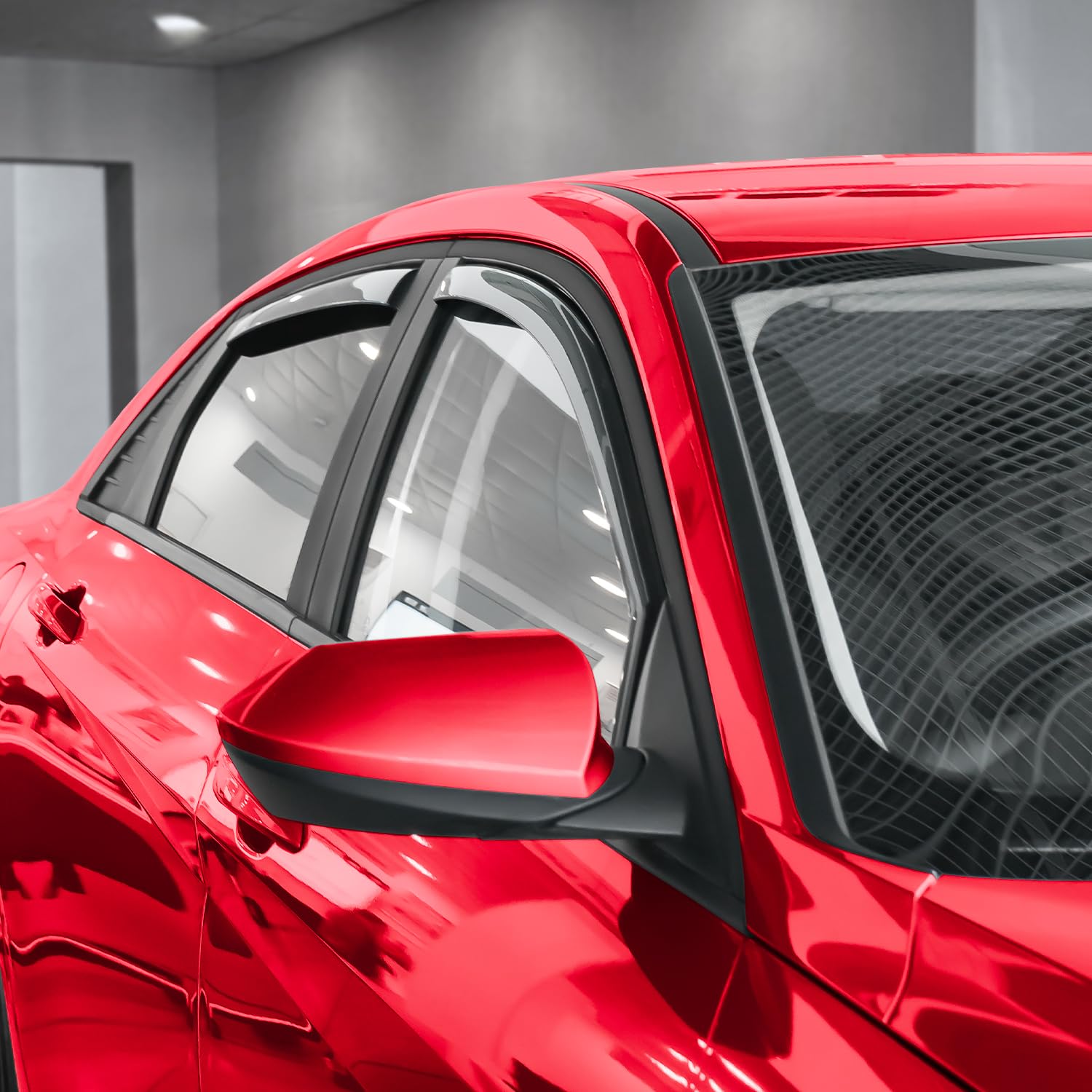 Voron Glass In-Channel Extra Durable Rain Guards For Hyundai Elantra 2021-2025, Window Deflectors, Vent Window Visors, 4 Pieces