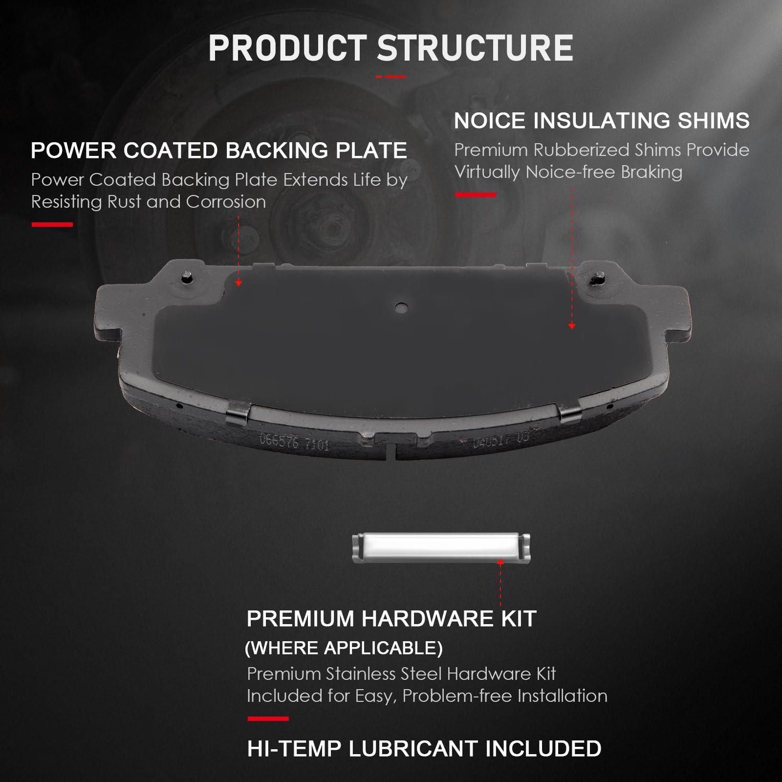Cciyu D1041 D1286 Ceramic Front Rear Disc Brake Pad Set Fit For 2005-2010 For Infiniti Qx56, 2006-2012 For Nissan Armada, 2007-2