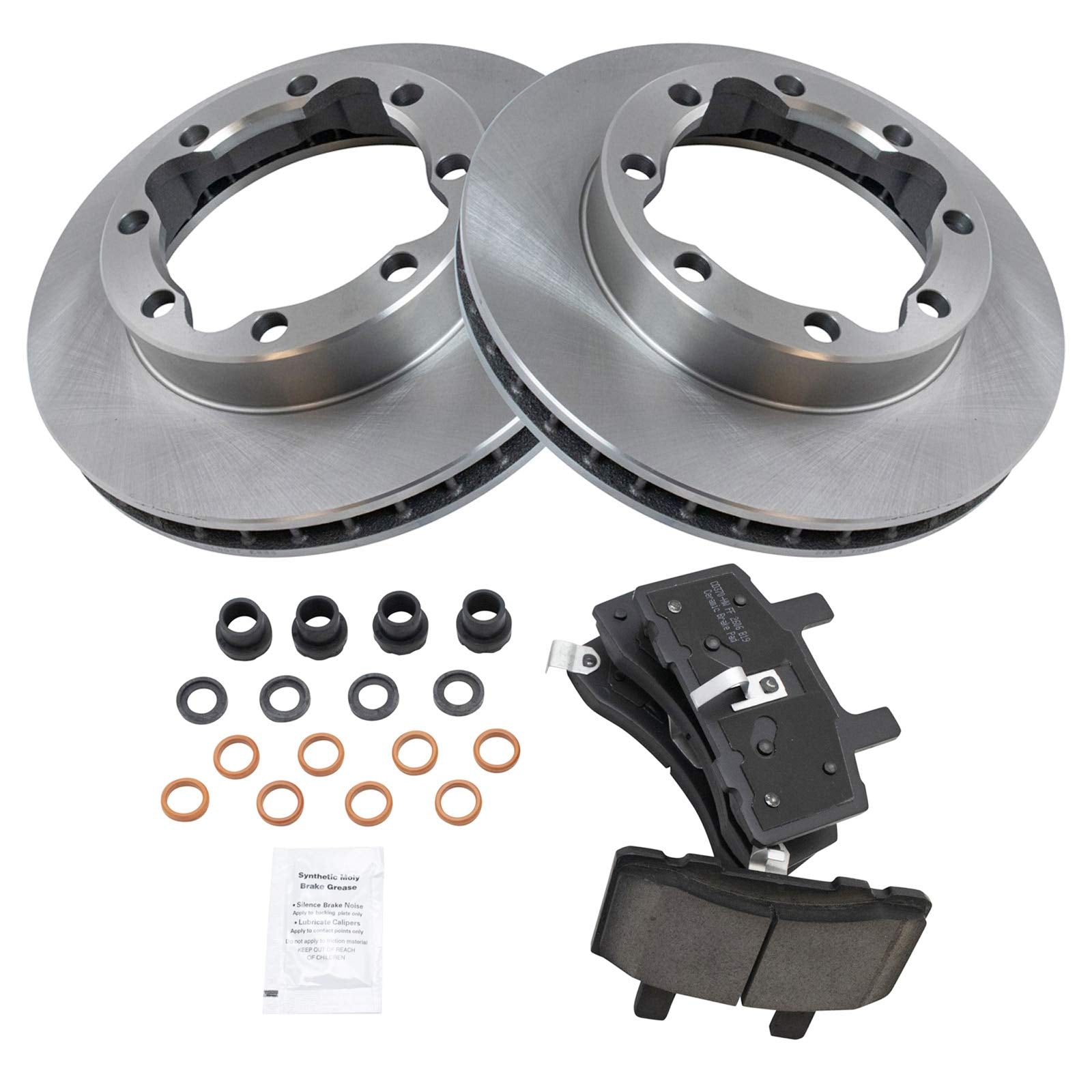 Trq Front Brake Pad & Rotor Kit Brake Pads Brake Rotor Ceramic Compatible With 1995-1999 Chevrolet K1500 Suburban 1989-2000 K250