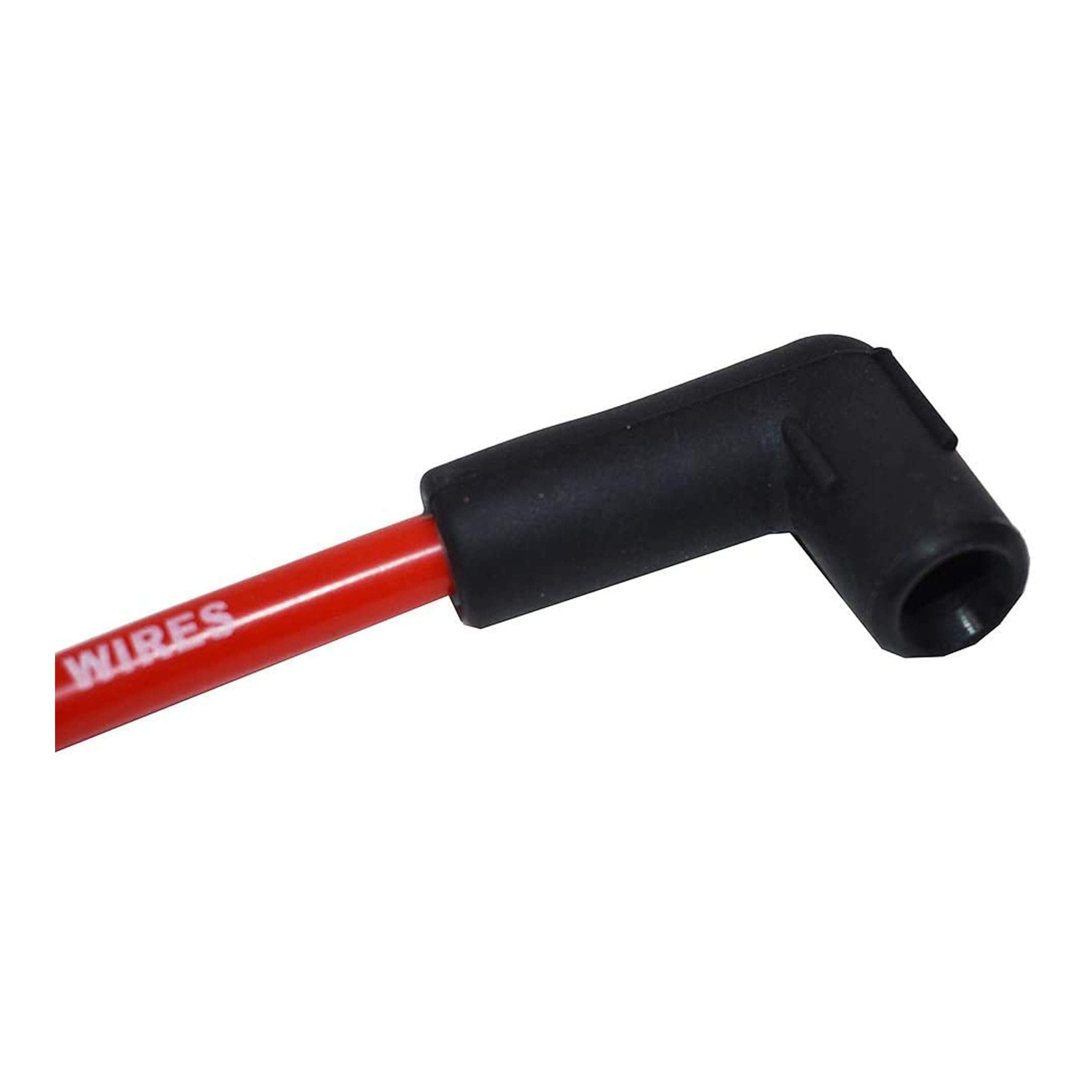 A-Team Performance Red 8.0mm Silicone Spark Plug Wires Set for Chevy GMC V6 V8 4.3L 5.0L 5.7L TBI EFI Automotive