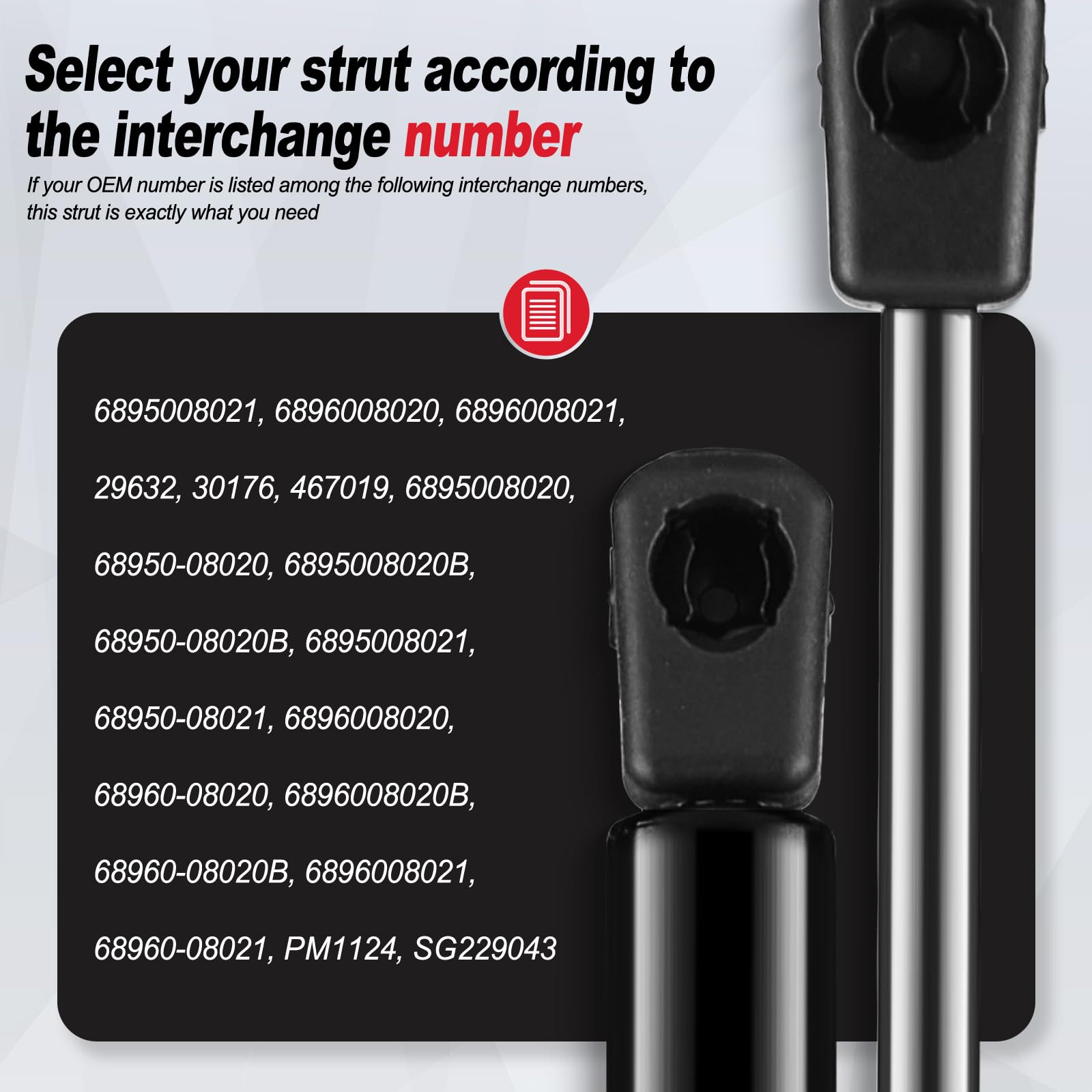 Vepagoo Pm1124 Rear Hatch Liftgate Tailgate Struts Compatible With 2011-2020 Toyota Sienna Gas Shock Lift Supports,6895008021, 6