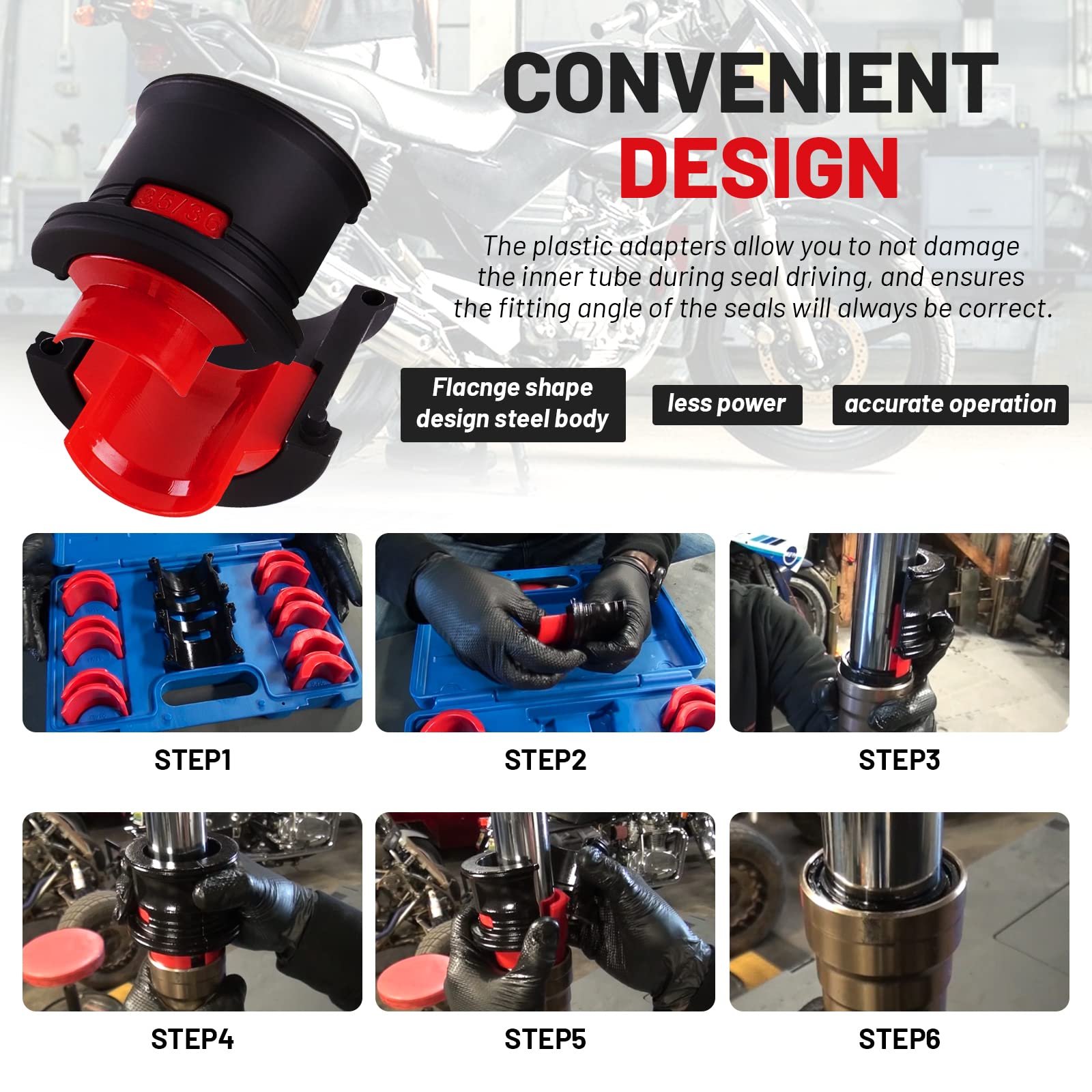 Motorcycle Fork Seal Driver Tool Kit Endxedo Universal 14Pcs Fork Seal Installer Driver Removal Set For 35Mm-50Mm