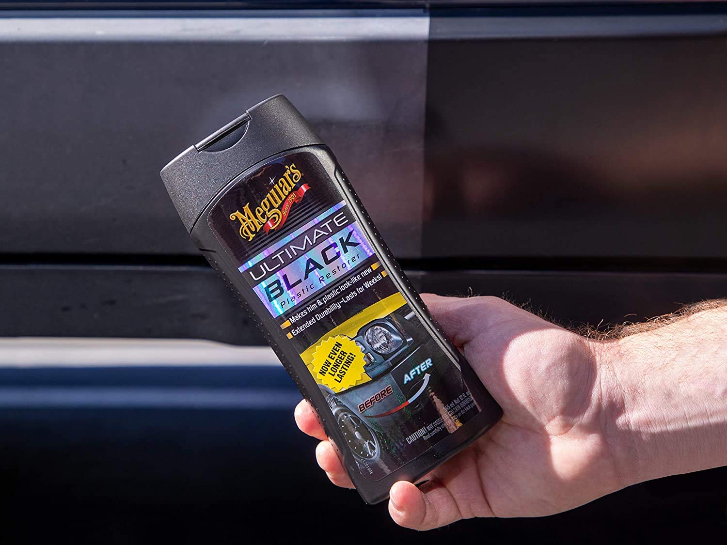 Meguiar's Ultimate Black Plastic Restorer for Plastic, Vinyl & Rubber Trim, 355mL - G15812C