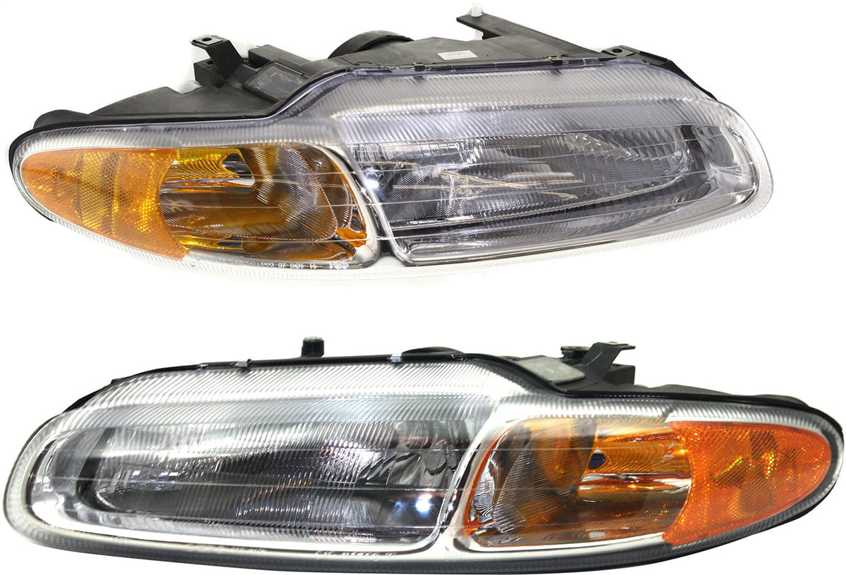 Garage-Pro Driver And Passenger Side Headlight For Chrysler Sebring Jx Jxi 1996-2000 Halogen With Bulb(S) Convertible Replaces# 5263987Ab 5263986Ab