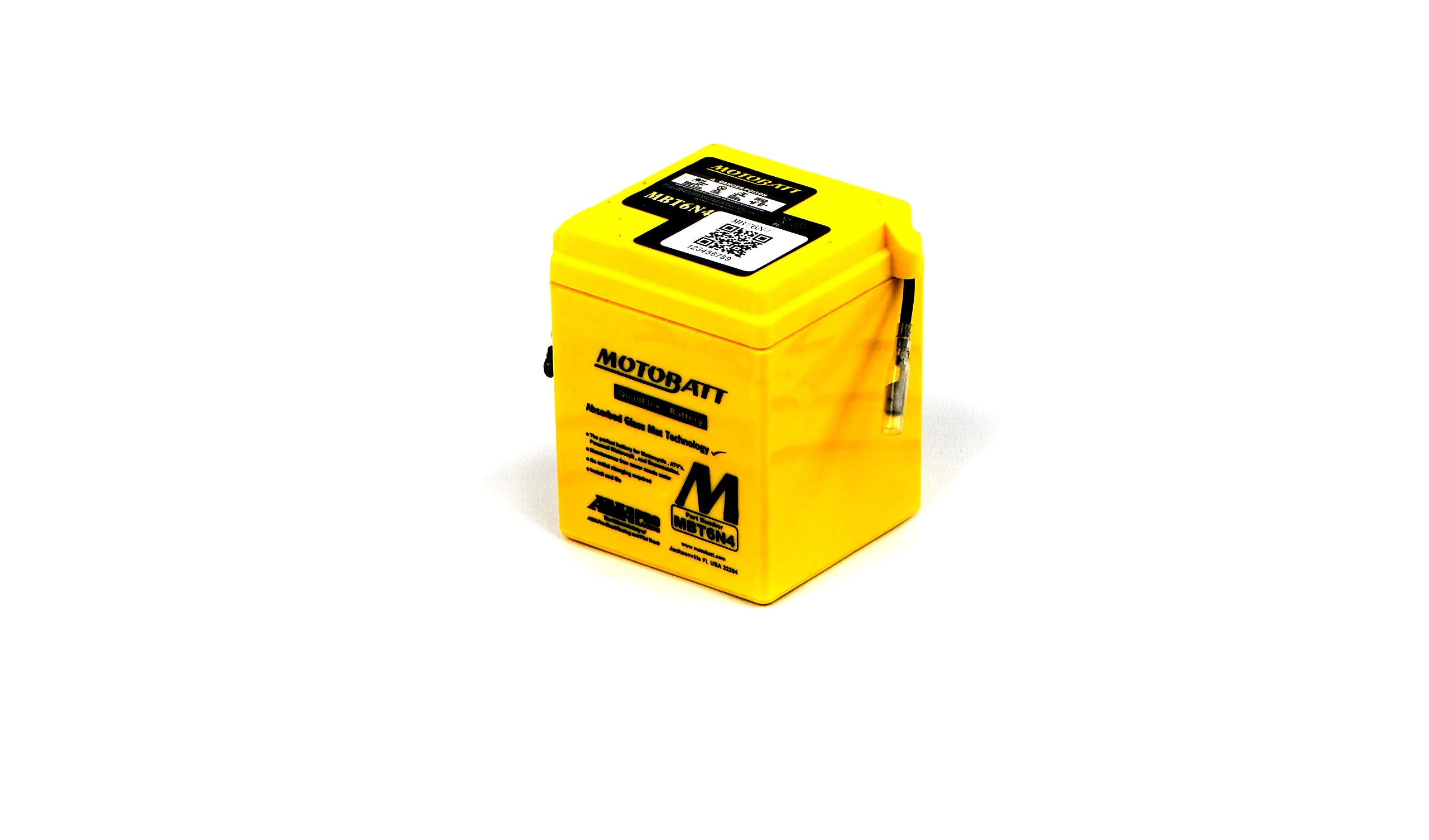 Motobatt Mbt6N4 (6V 4 Amp) Factory Activated Maintenance Free Quadflex Agm Battery