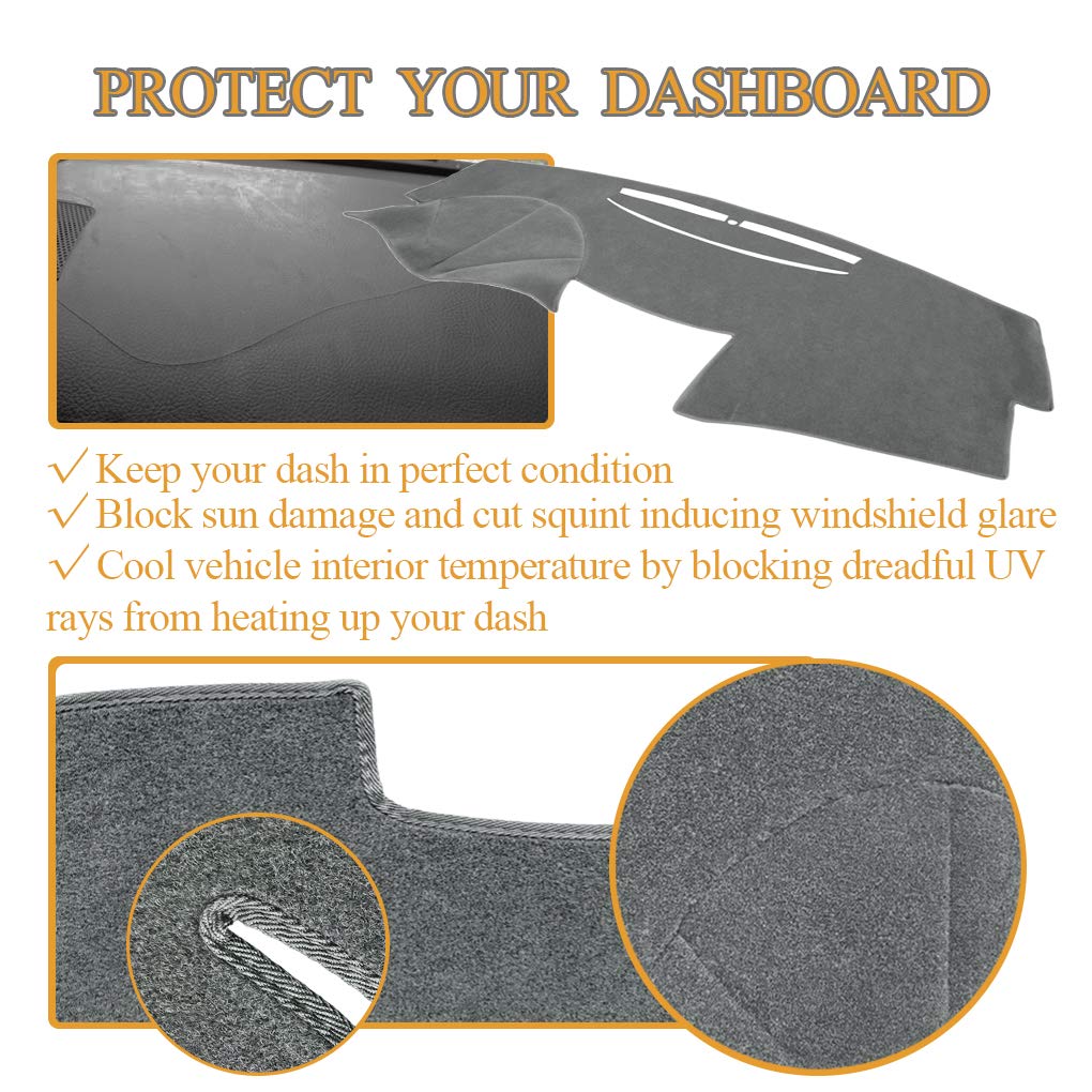 Akmotor Dash Cover Dashboard Cover Mat Pad Fit For Toyota Camry 2007 2008 2009 2010 2011 (Gray)