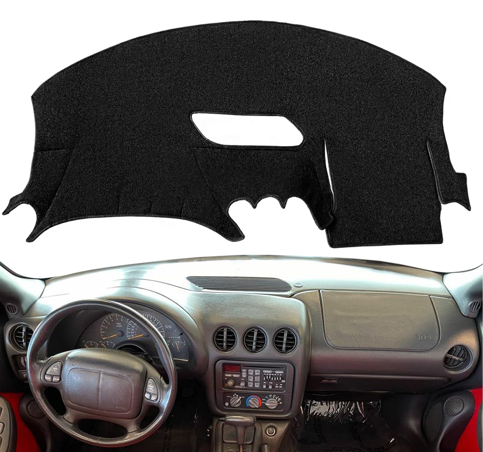 Fcovergurus Dash Cover Mat Custom Fit for Pontiac Firebird 1993 1994 1995 1996, Dashboard Cover Pad Carpet Protector (93-96 Blac