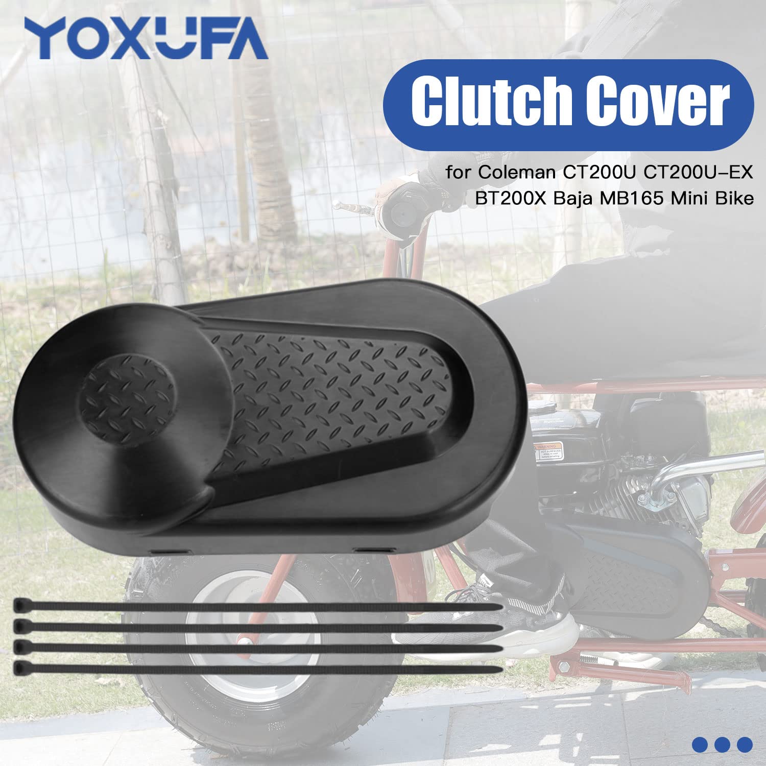 YOXUFA Plastic Mini Bike Clutch Cover Chain Guard Replacement for Coleman CT200U CT200U-EX BT200X Baja Warrior Heat MB165 Facon