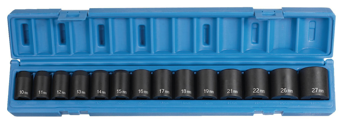 Grey Pneumatic Corp 1412M 1/2'' Drive Standard Length Metric Set - 14 Piece