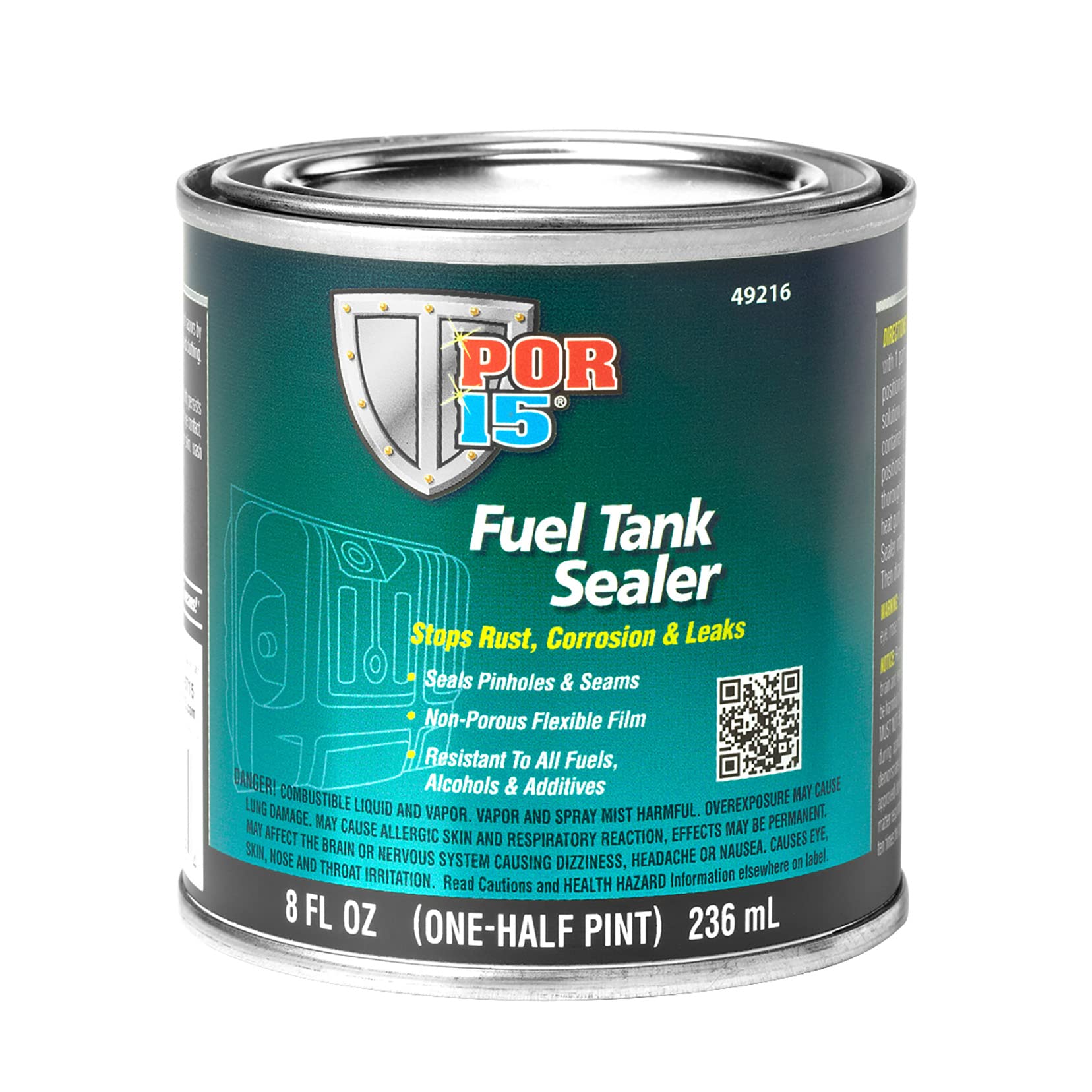 Por-15 Fuel Tank Sealer, Stops Rust, Corrosion And Leaks, Resistant To All Fuels, Alcohols And Additives, 8 Fluid Ounces