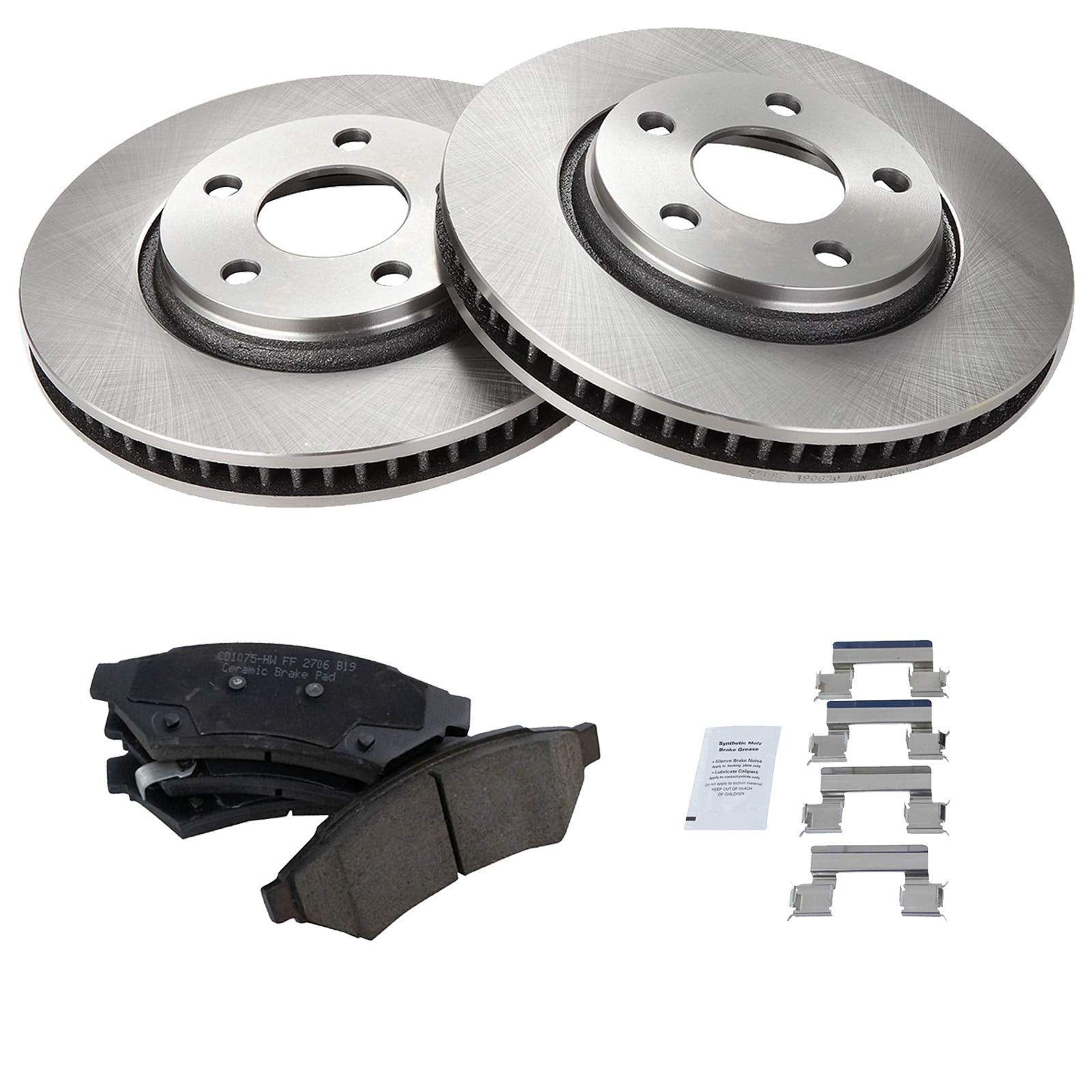 Trq Front Brake Pad & Rotor Kit Brake Pads Brake Rotor Ceramic Compatible With 2005-2008 Buick Lacrosse 2005 Terraza Chevrolet U