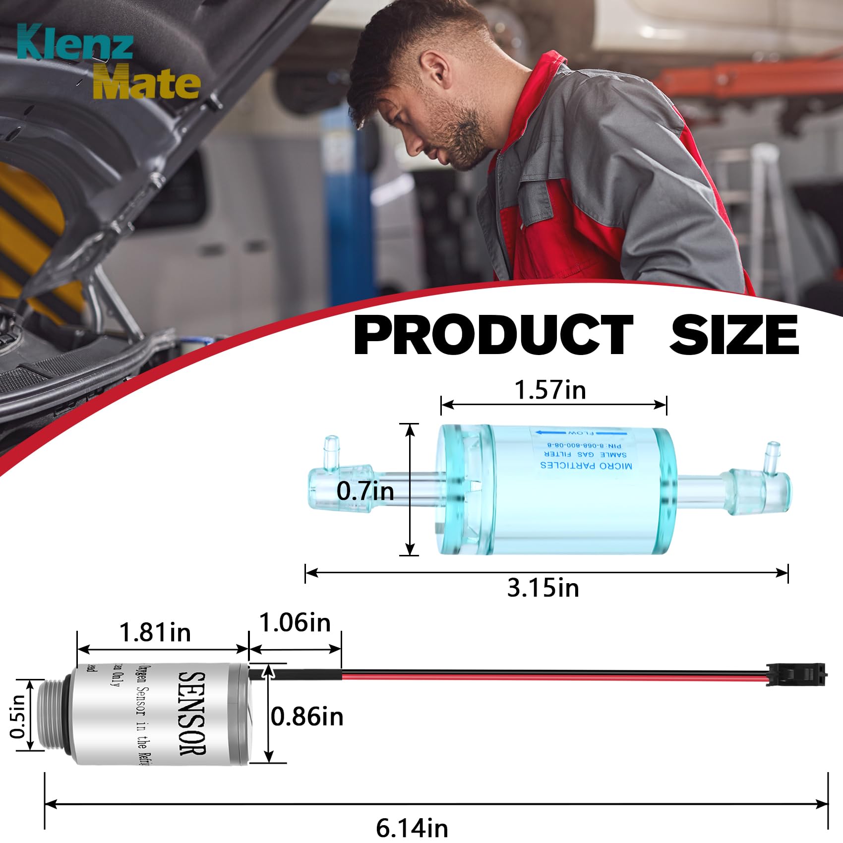 KlenzMate 16916 Oxygen Sensor / 16913 Combination,Compatible with R-1234yf Machine, Compatible with AC1234-4 / AC1234-4SL / AC12