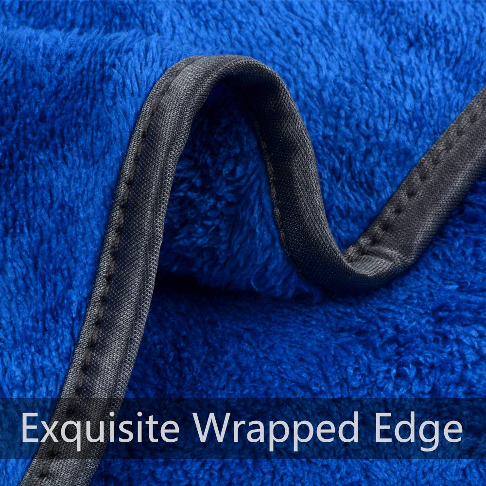 Sinland Microfiber Car Drying Towels Ultra Absorbent Car Wash Cleaning Auto Detailing Towels 380Gsm 16Inch X 24Inch 6Pack Blue