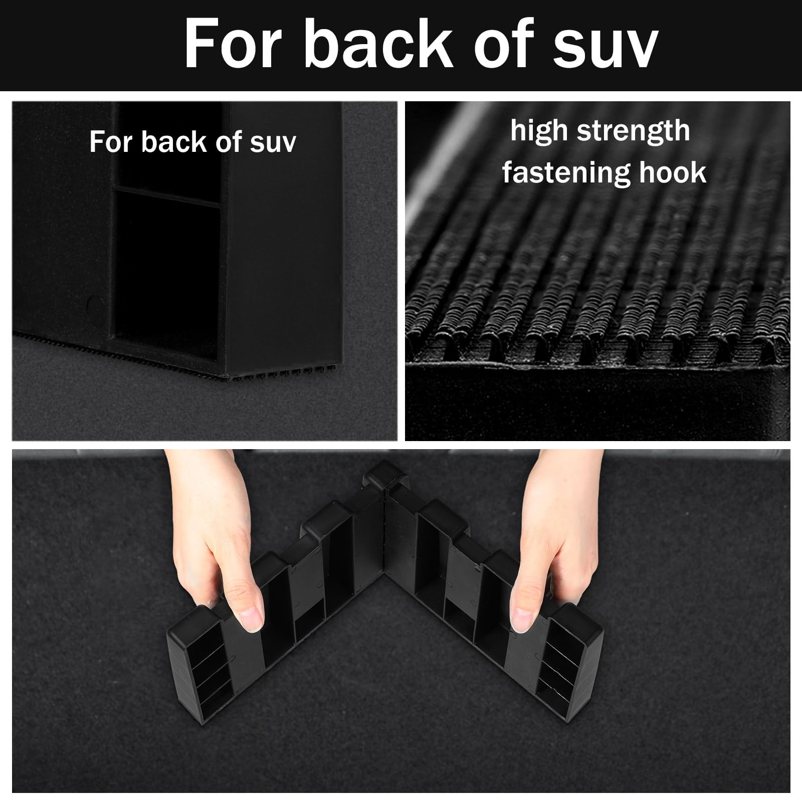 Datanly 4 Sets Car Trunk Organizer Blocks for Back of SUV Multipurpose Car Storage Organizer Blocks Trunk Divider Available to W