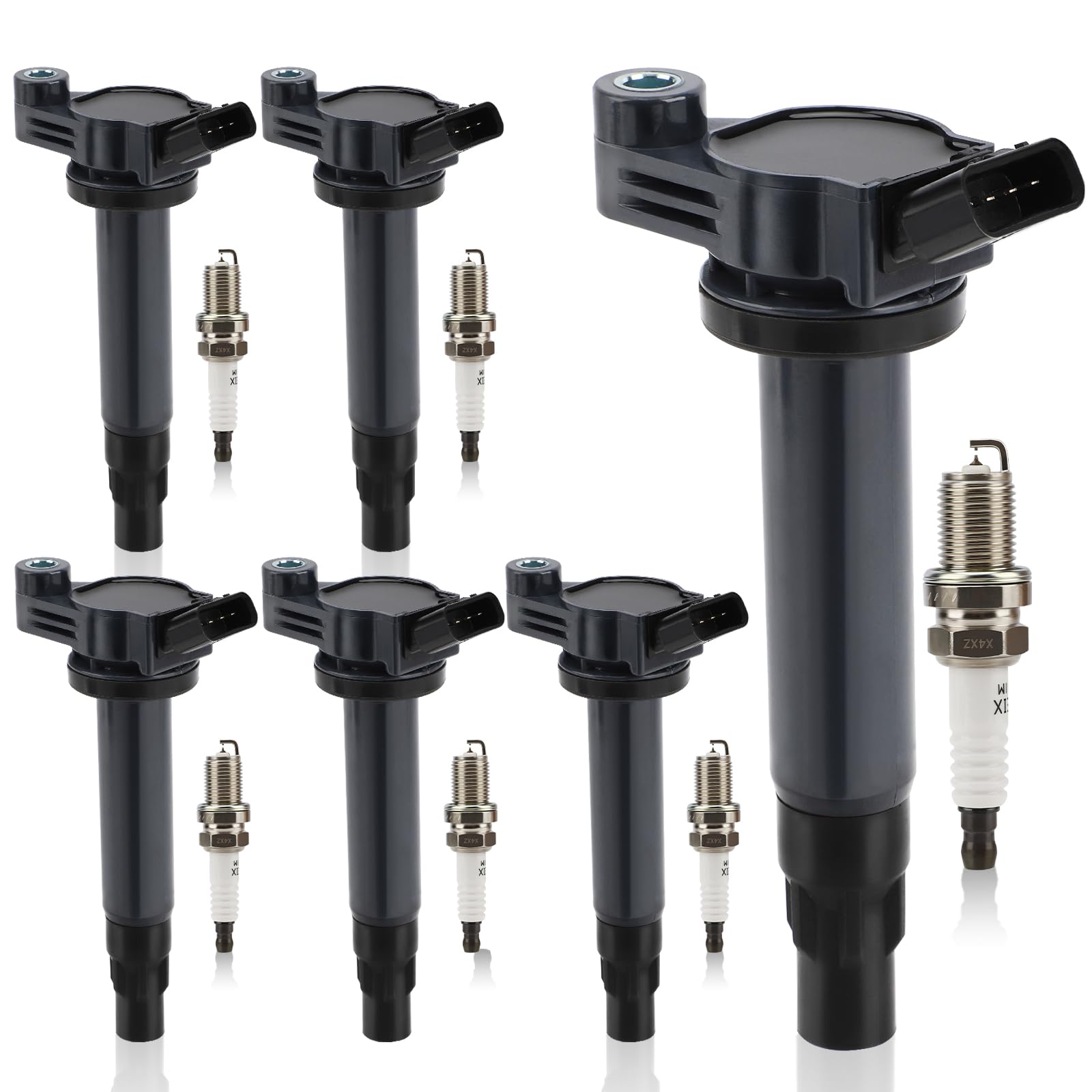 Uf506 Ignition Coil & 4504 Double Iridium Spark Plug For Toyota 04-06 Camry Sienna,04-10 Highlander,04-08 Solara/Lexus 04-06 Es3