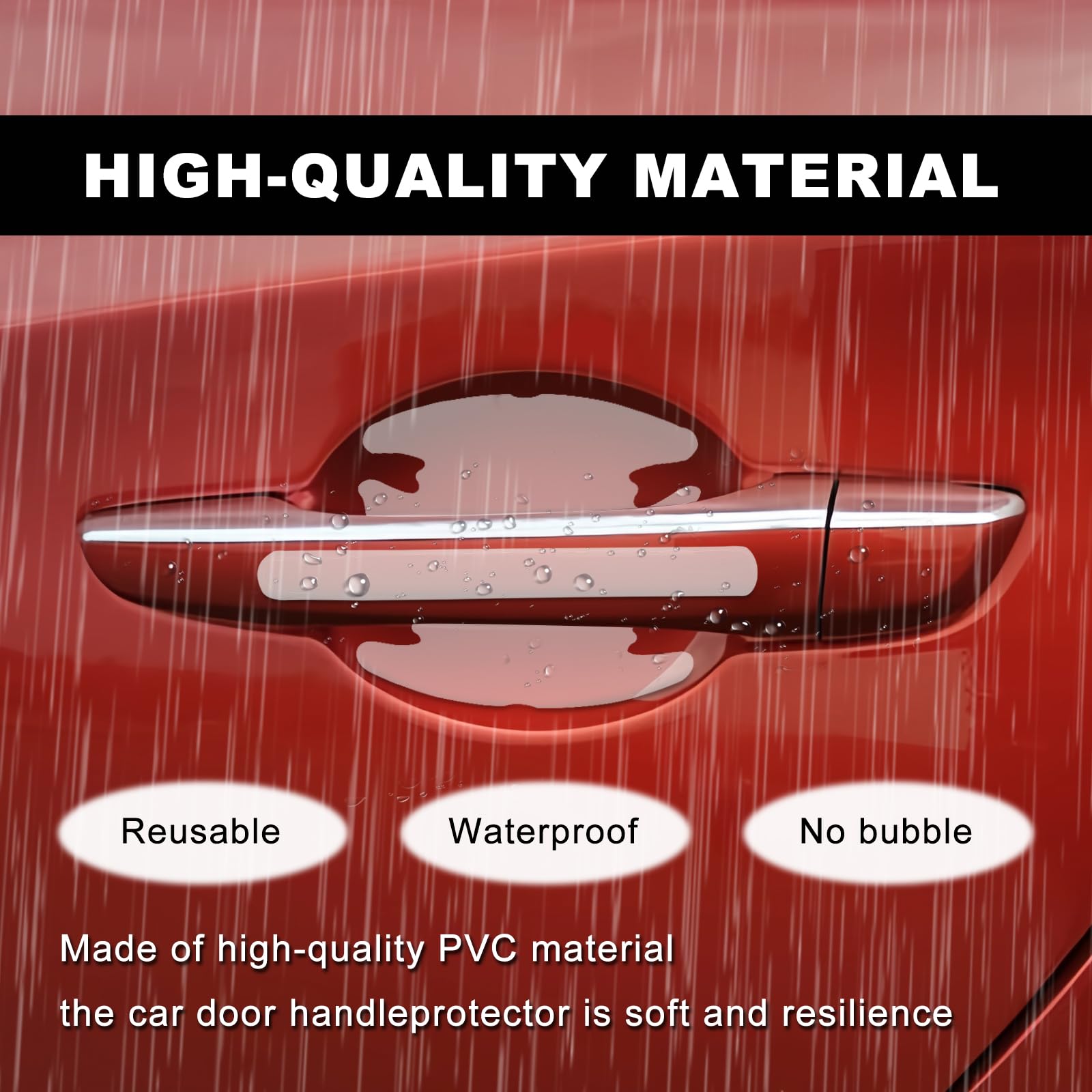 Zokyuys 8Pcs Waterproof Car Door Handle And Rear View Mirror Scratch Protector Sticker, Transparency Anti-Scratches Cup Protecto