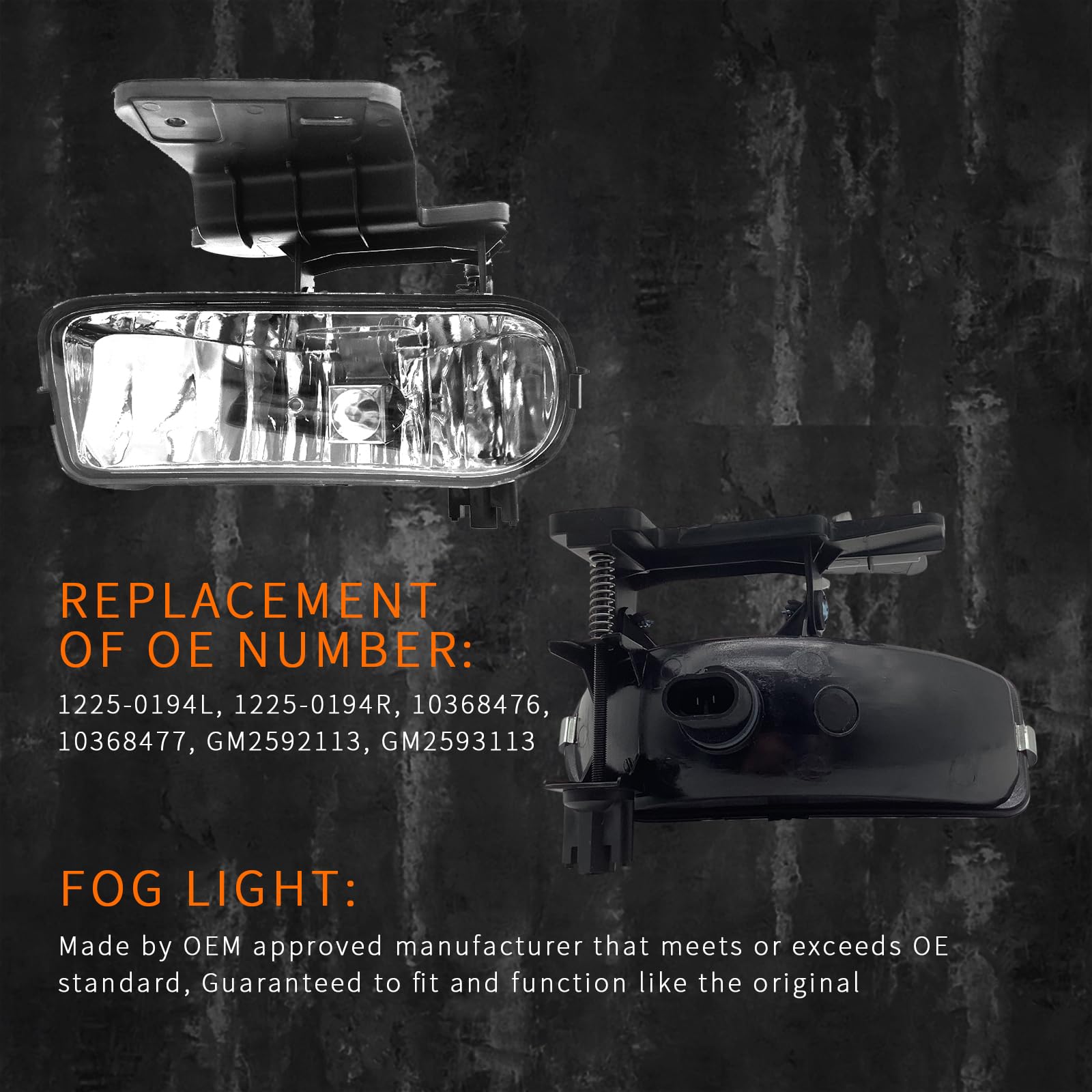 Shocklight Fog Lights Compatible With 1999-2002 Chevy Silverado 1500 2500, 2000-2001 Silverado 3500, 2000-2006 Suburban/Tahoe(Not For Model With Z71), A Pair Of Fog Lamps(Left And Right)