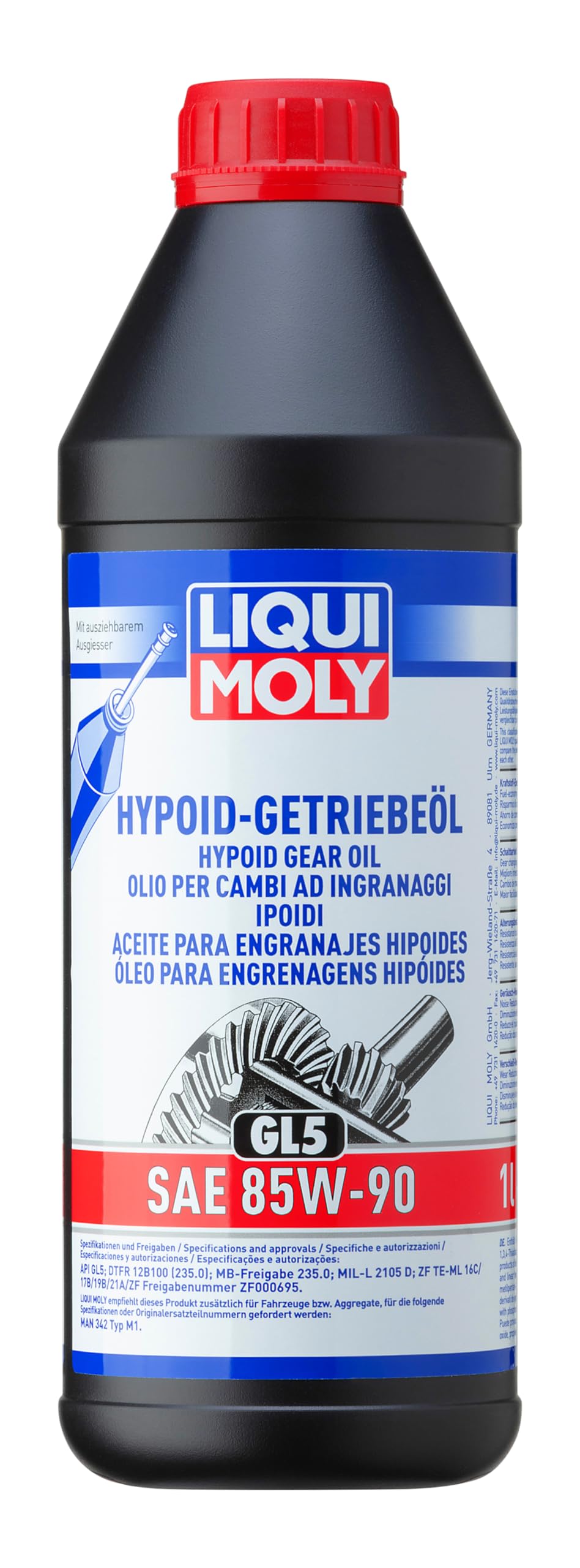 Liquimoly 1035 Mineral Hypoid Gear Oil 85W90 Gl5 1-Liter Bottle