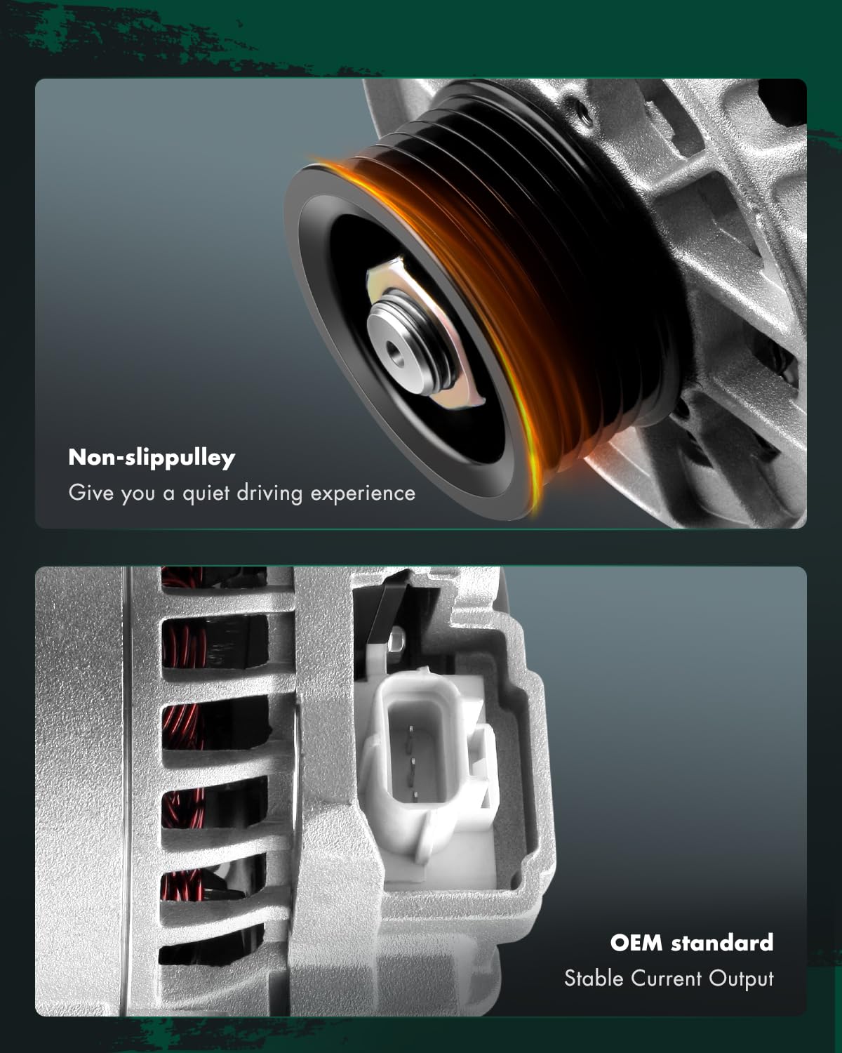 SCITOO New Alternator Fit for 2.0L 2.3L for Ford Focus 2005 2006 2007 12V 110Amp CW 6-Groove Pulley - 8406 4S4T-10300-AC AFD0115