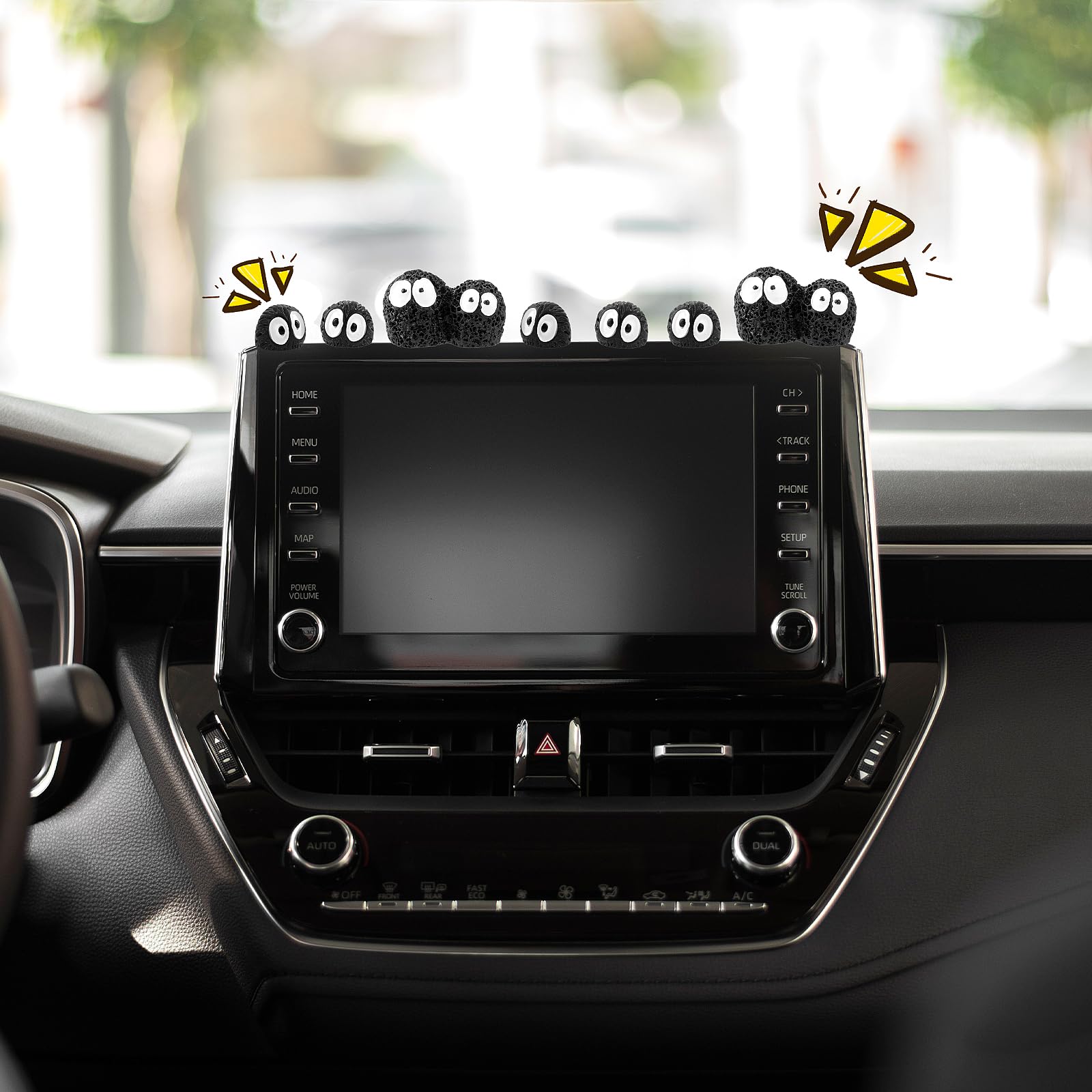 Ouligay 20pcs Cute Soot Sprites - Car Decorations Interior, Mini Car Dashboard Decorations, Funny Gifts for Cute Car Mirror Inte