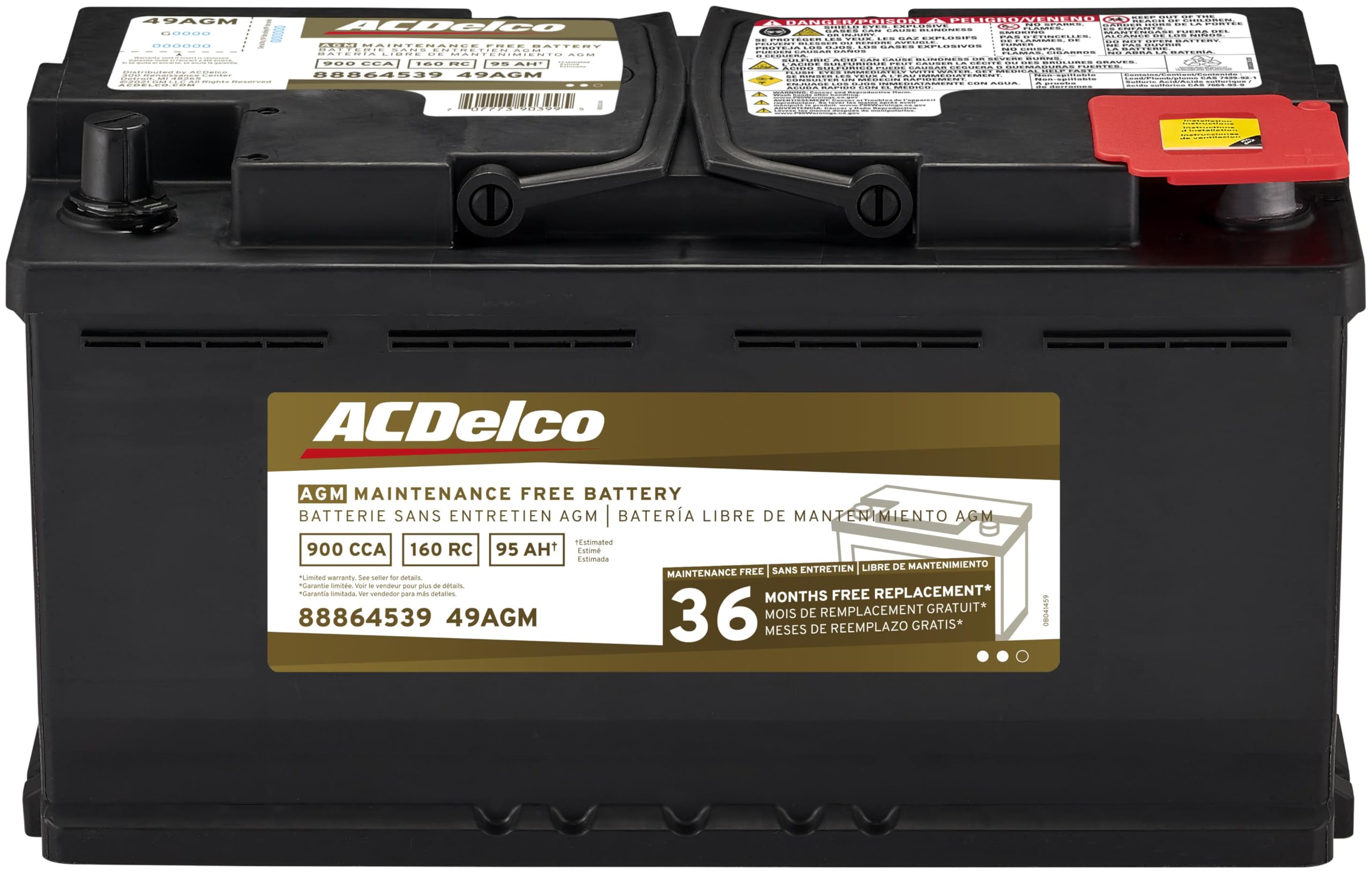 Acdelco Gold 49Agm 36 Month Warranty Agm Bci Group 49 Battery