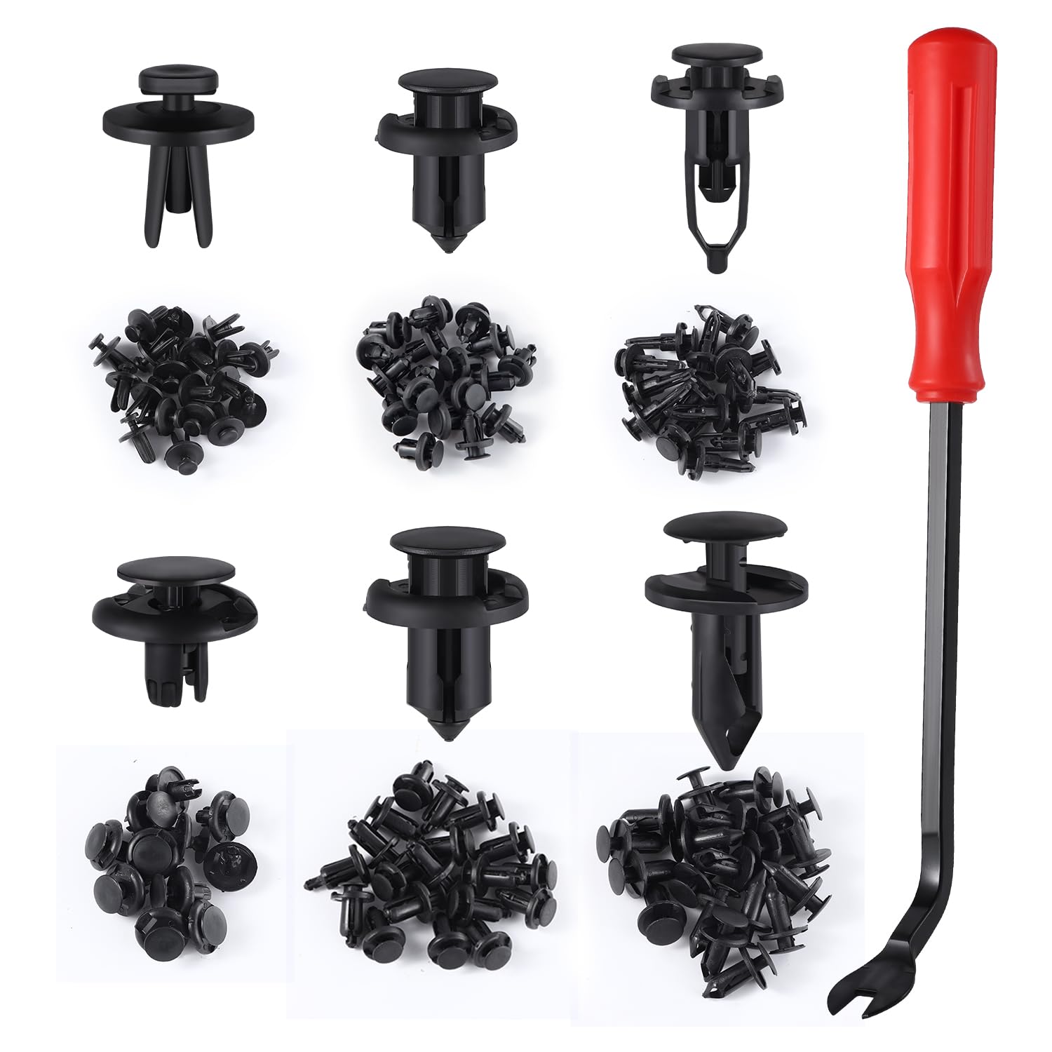 Livtee 120Pcs Retainer Clips Push Type Fasteners 6.3Mm 8Mm 9Mm 10Mm Expansion Screws Replacement Kit Bumper Push Rivet Clips Wit