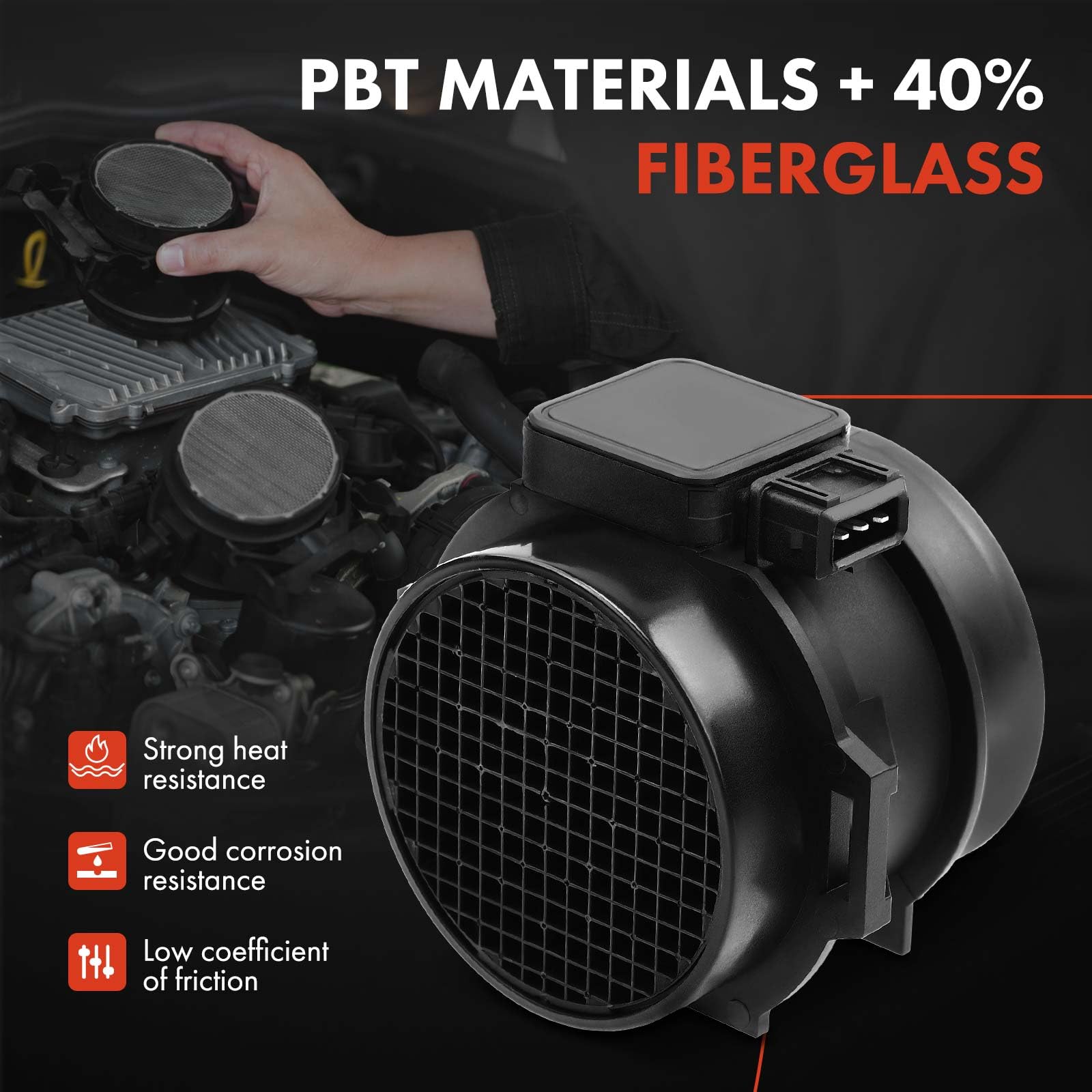 A-Premium Mass Air Flow Sensor Meter [3-Pins] Compatible with BMW 323i/328i/528i 1999-2000, 325i/325Ci/525i 2001-2003, 2.5L 2.8L