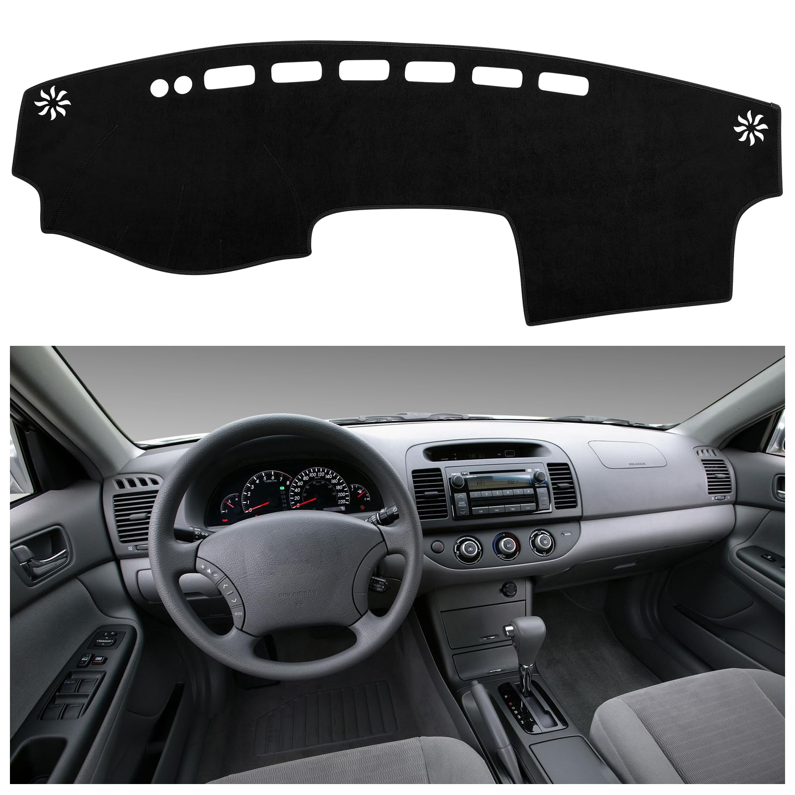 Speedwow Dashboard Dash Board Cover Mat Carpet Compatible For 2002-2006 Toyota Camry Dashboard Mat Covers Internal Accessories B