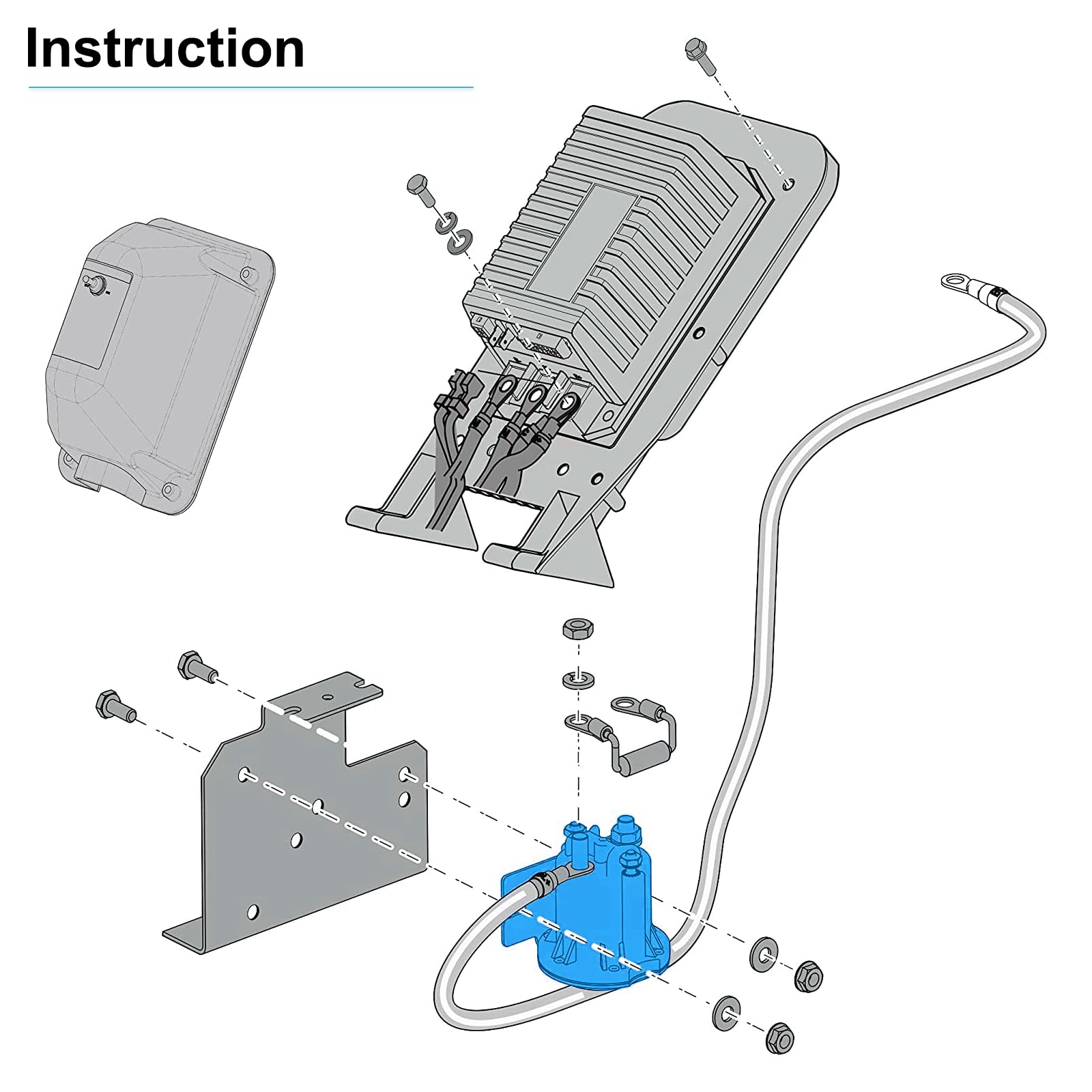 Dewkake Ezgo Txt 48V Solenoid, Fits Txt Electric 2010-Up And All 48V Mpt 800/1000 Vehicles Golf Cart, Oem# 612711