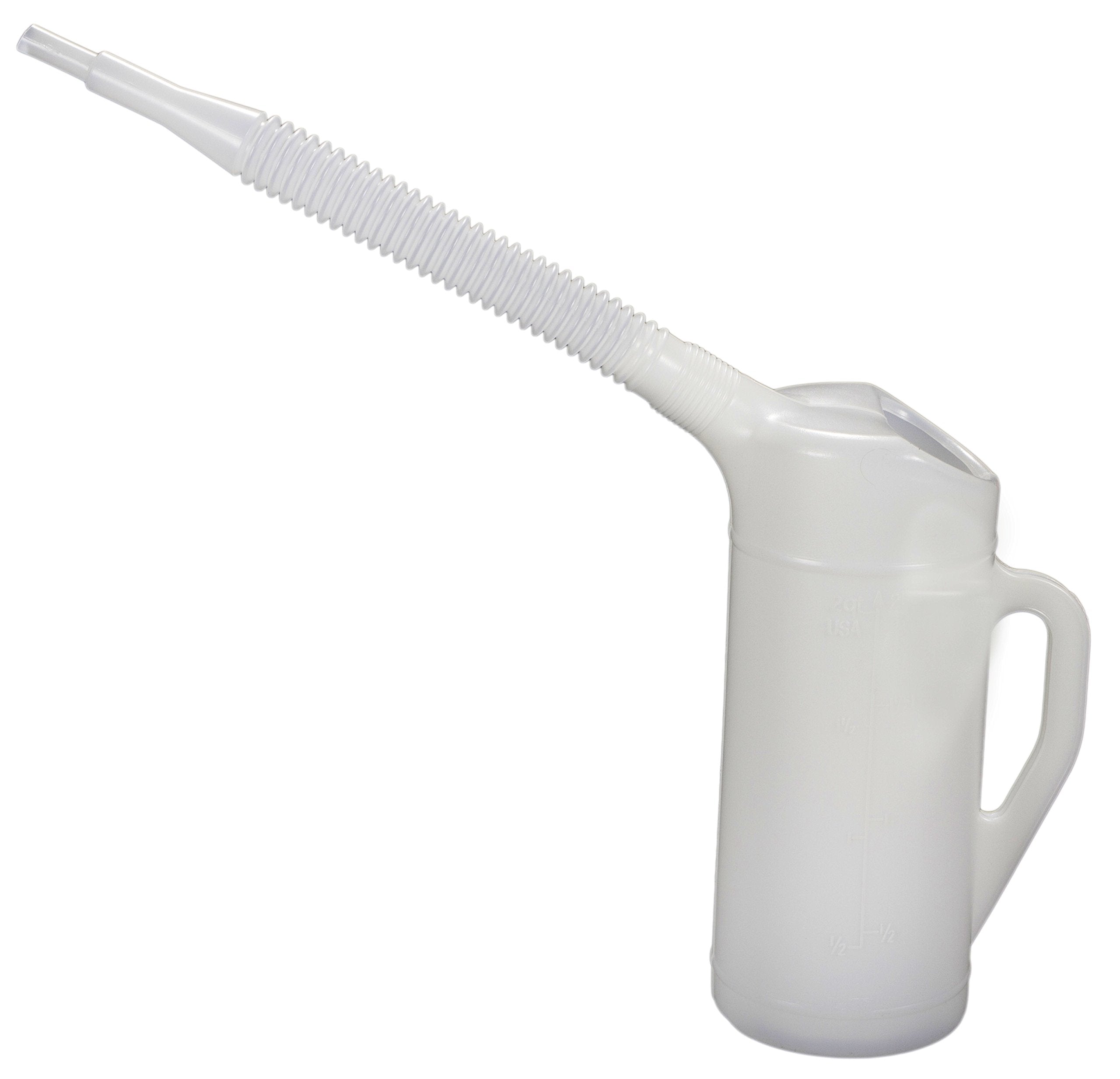 WirthCo 94210 Funnel King Industrial Flex Spout Measurer  1 Quart Capacity White