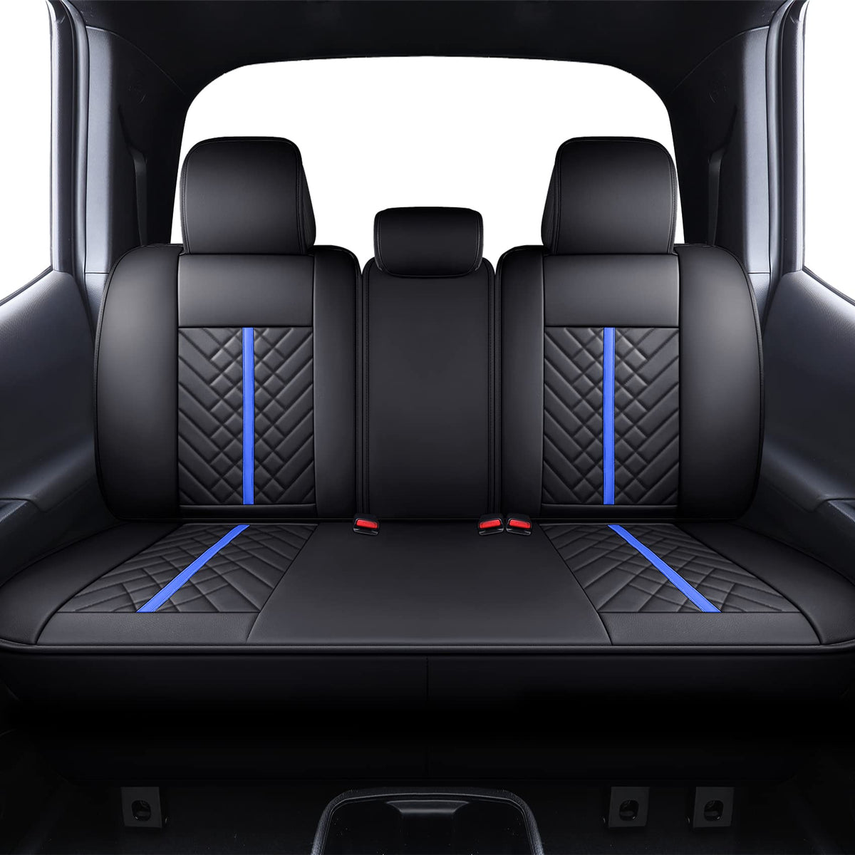 Tomatoman Toyota Tacoma Rear Seat Covers 2005-2024 2005 Trd Sport Offroad Limited Sr5 V6 Crew Double Extended Cab Truck Back Car