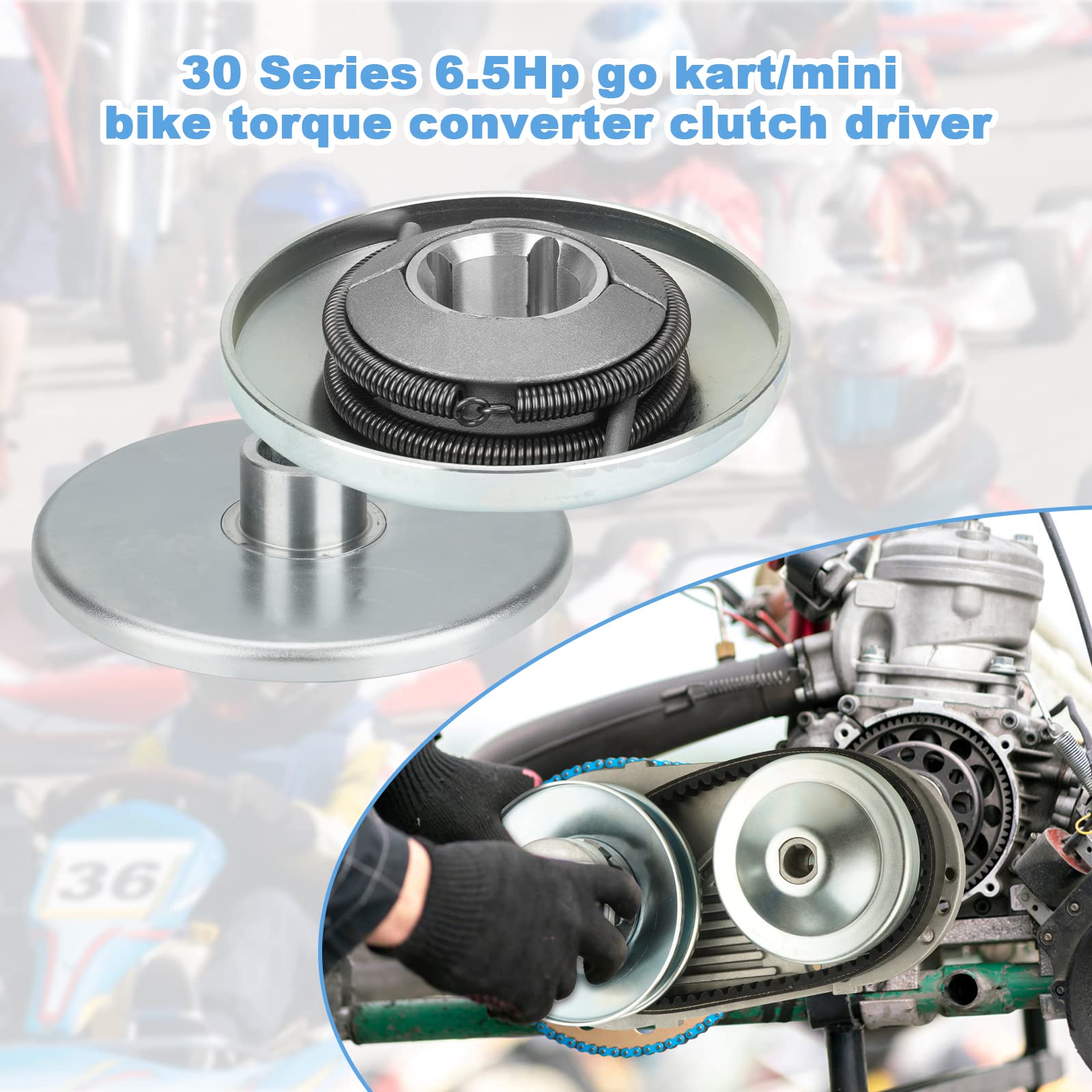 Driver Pulley Replacement For 30 Series 6.5Hp Go Kart Mini Bike Torque Converter Clutch, Compatible With Manco Comet 219552A 212