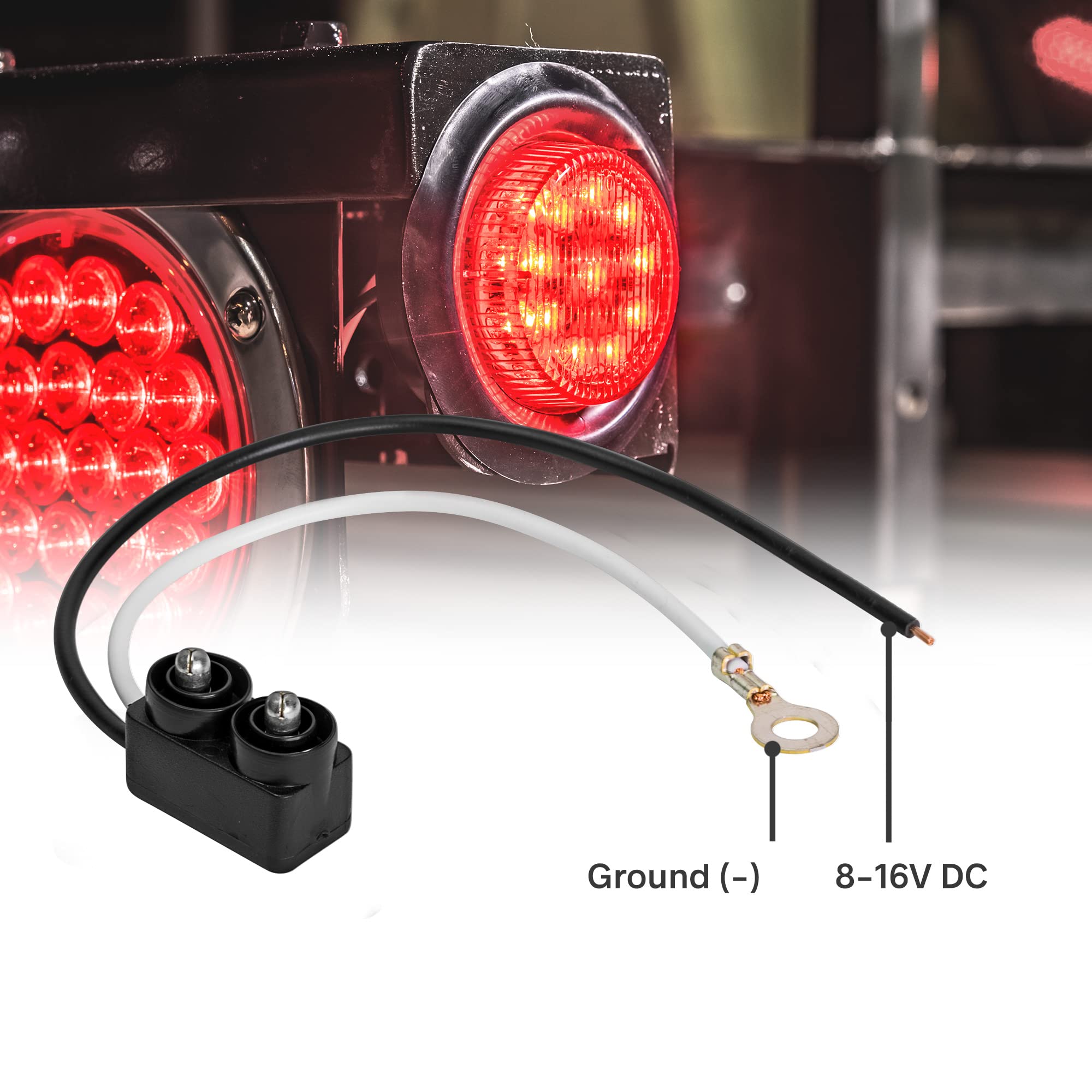 True Mods 4Pc 2'' 12V Amber + Red Round Led Clearance Side Marker Light Kit [Dot Approved] [Reflector Lens] [Grommet & Plugs] [F
