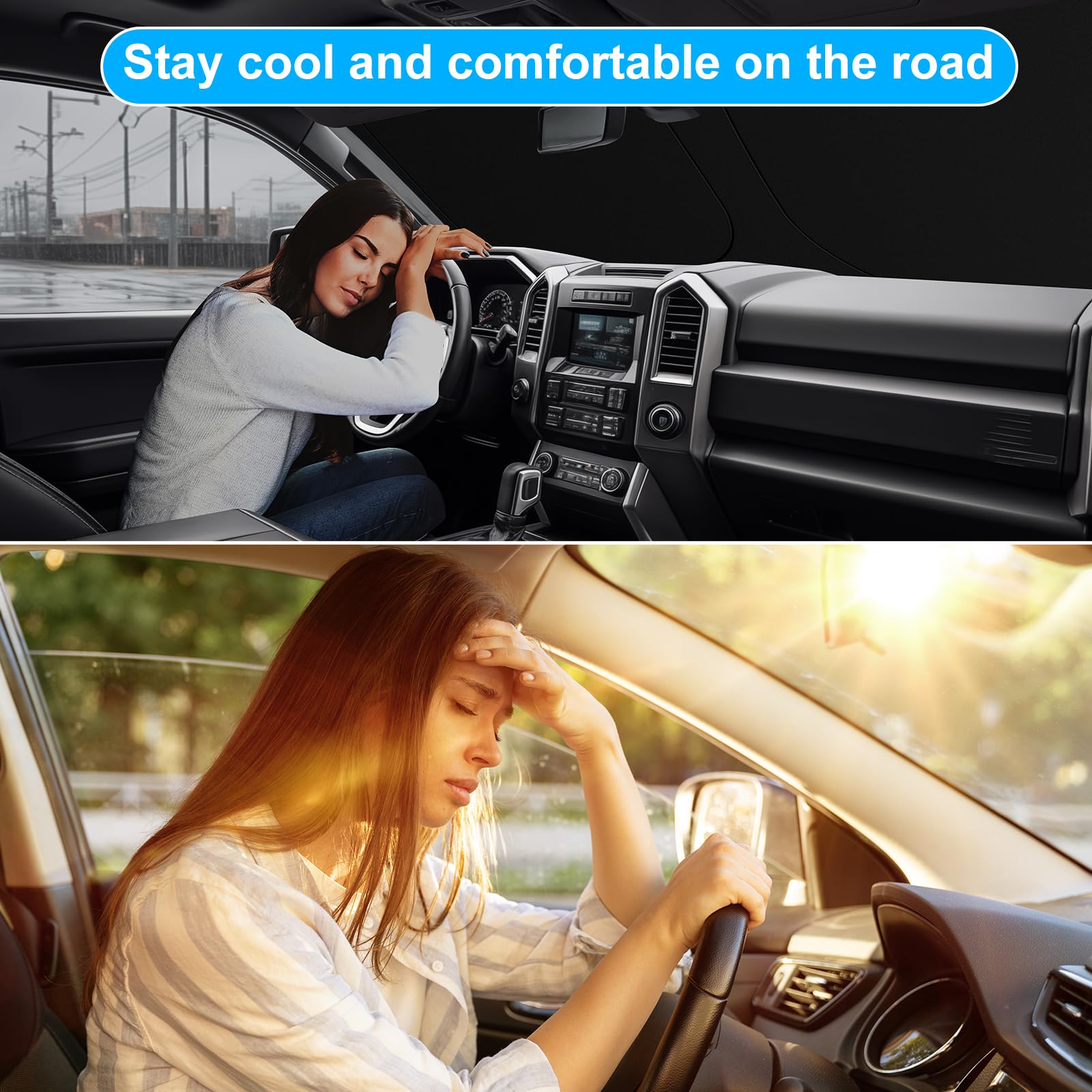 Shinehome Car Windshield Sun Shade Compatible With 2015-2020 Ford F150 Lariat, King Ranch, Platinum, Xl Xlt Limited Raptor Acces