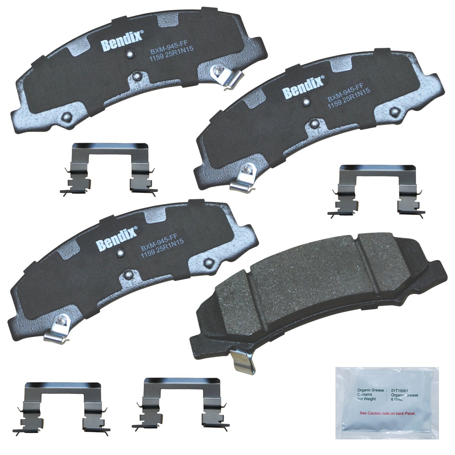 Bendix Priority1 Cfm1159 Semi-Metallic Front Brake Pads For Select Models Buick Lacrosse, Lucerne, Cadillac Dts, Chevrolet Impal