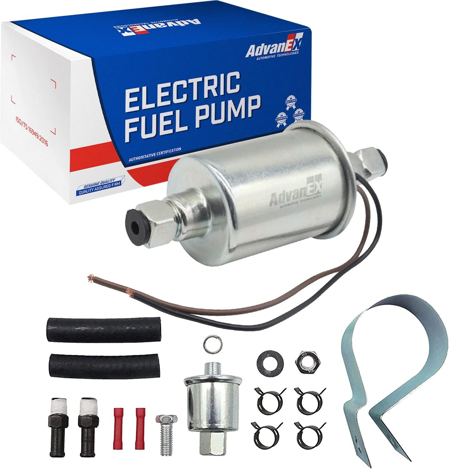 Advanex Universal Electric Fuel Pump 12V Low Pressure Gasoline Diesel Transfer Pump For Carburetor With Installation Kit E8012S