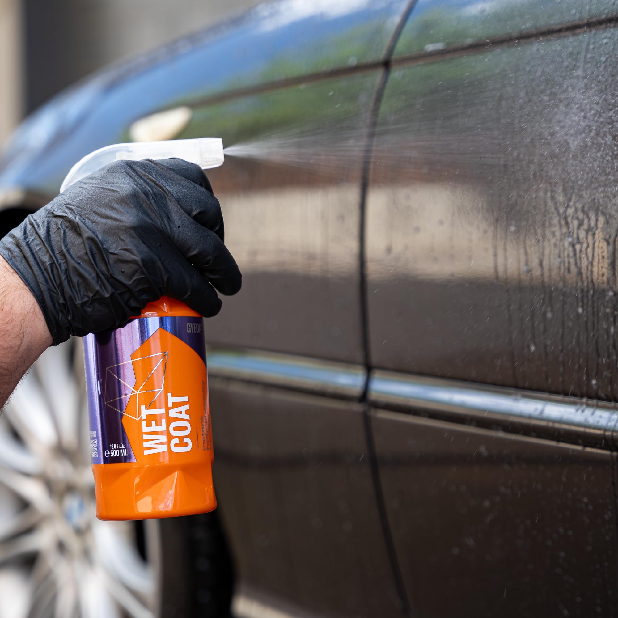 Gyeon Wet Coat 500Ml - Hydrophobic Ceramic Spray Coating For Cars - High Gloss Solutions For Your Car Paint Wheels And Glass - Spray On Rinse Off Easy Diy Use Formula