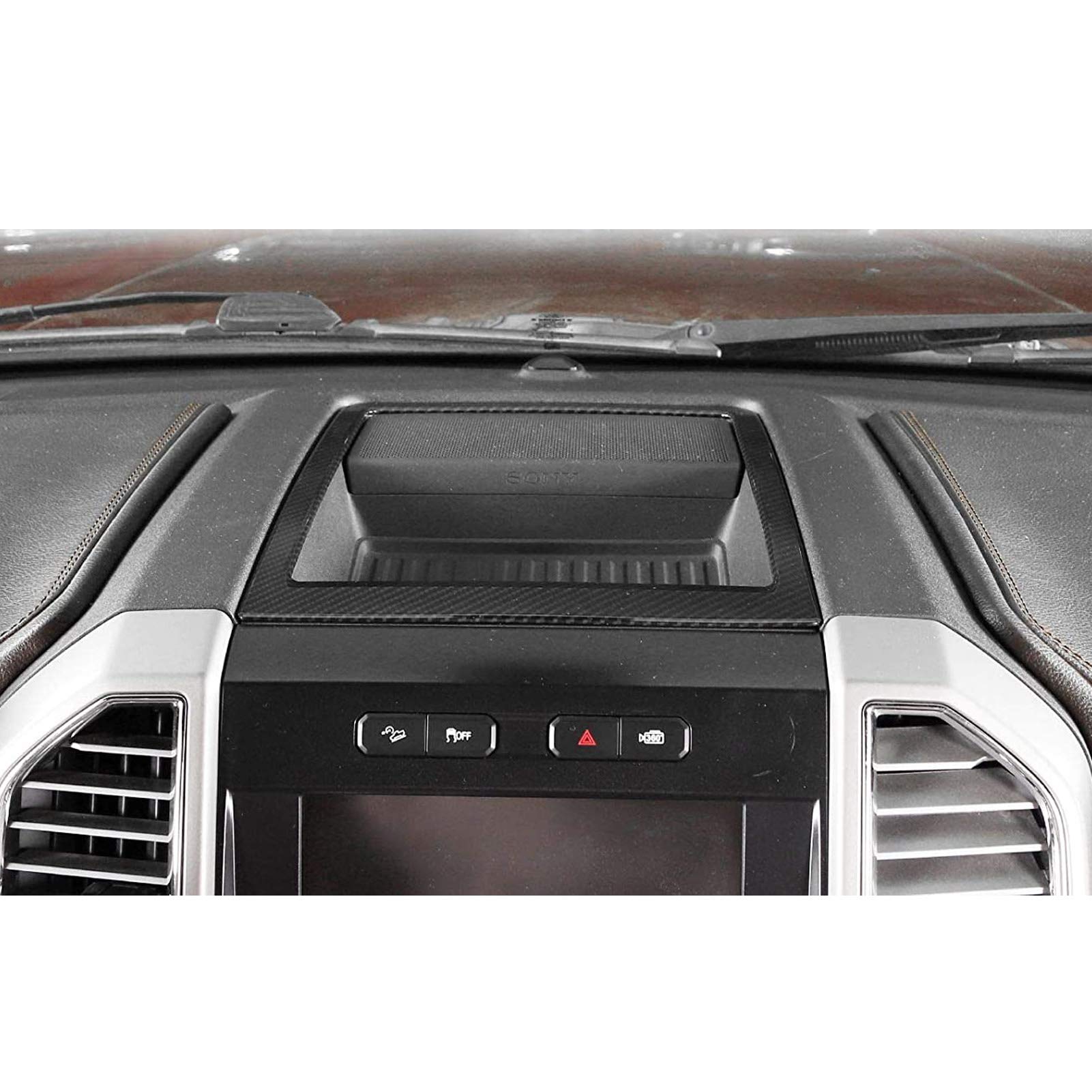 Keptrim For F150 Abs Carbon Fiber Center Console Dash Storage Tray Trim For 2015 2016 2017 2018 2019 2020 Ford F150, 1Pc