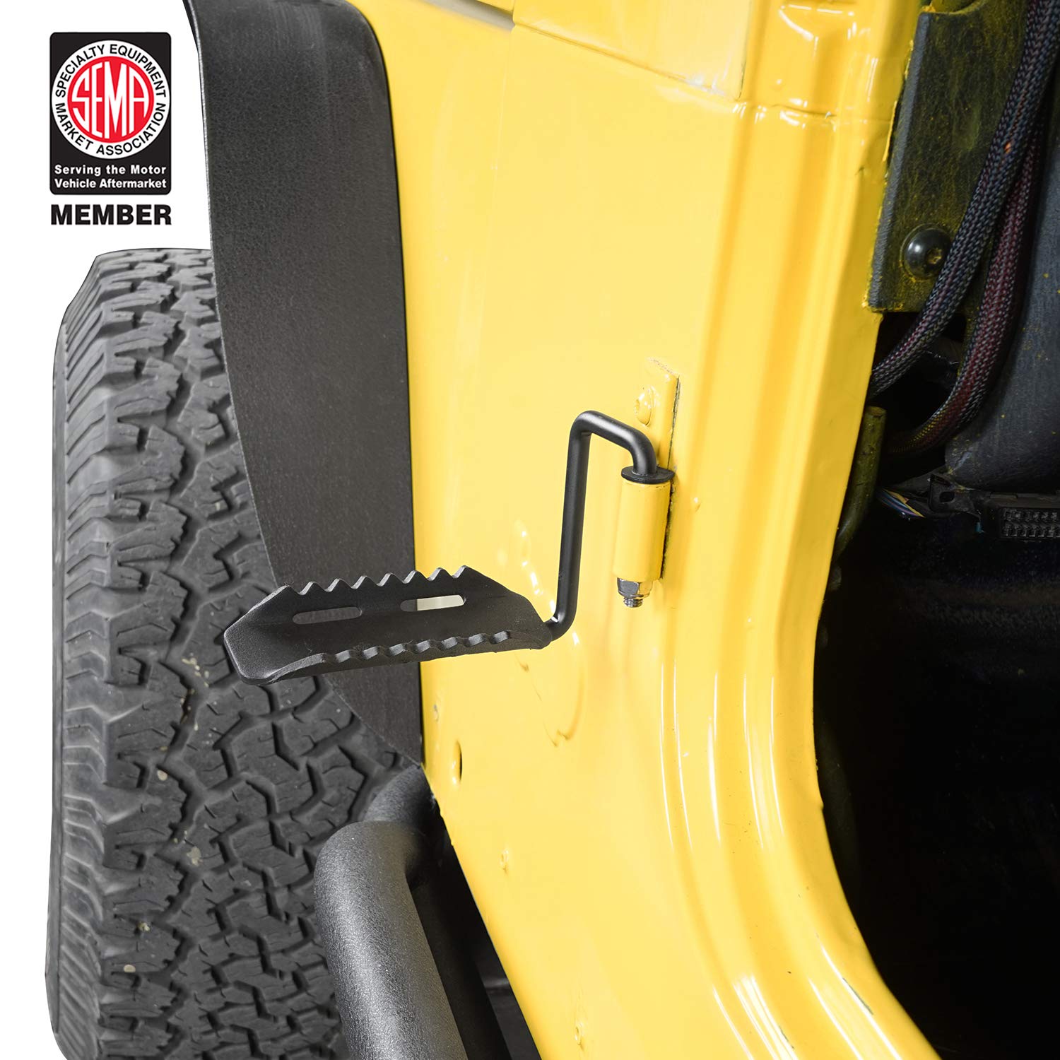 Hooke Road Wrangler Foot Pegs, Door Hinge Foot Rest Compatible With Jeep Tj Wrangler 97-06