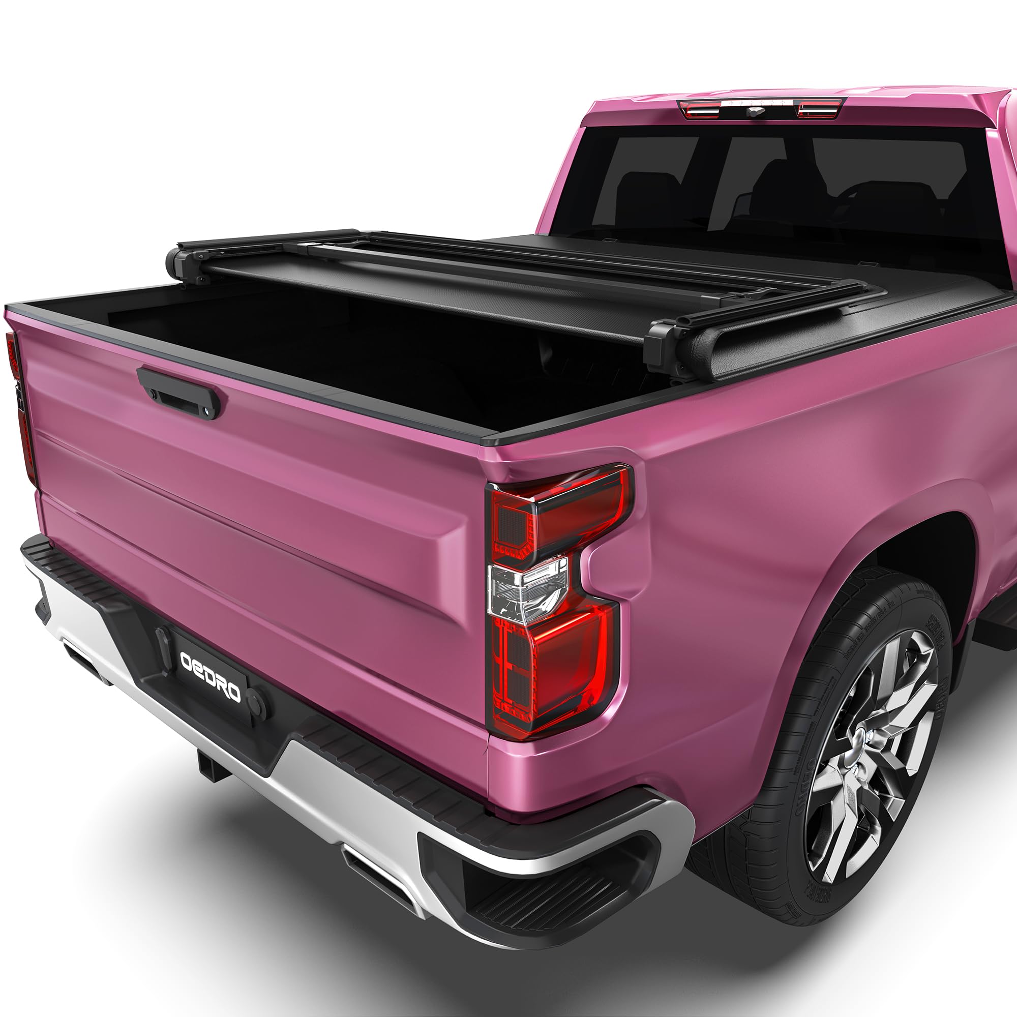 OEDRO Soft Tri-Fold Tonneau Cover, Custom Fit for Chevy Silverado 1500 / GMC Sierra 1500 New Body Style 2019-2025, Designed to A