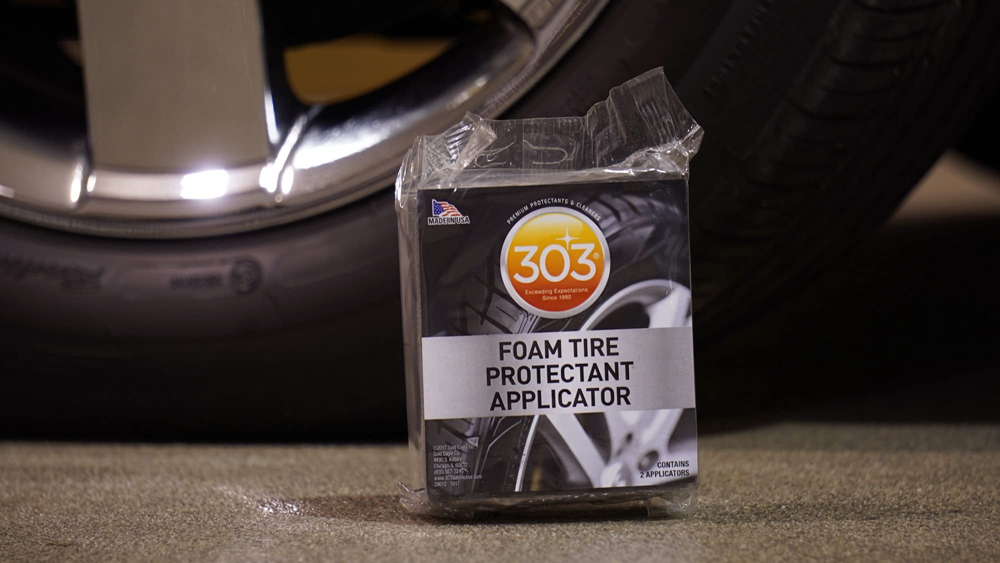 303 Products Tire Shine/Tire Dressing Applicator Pads - Perfect For Using To Apply Tire Shine, Tire Wet, Tire Gel, Or Tire Balm - Superior Product Application - Reduce Mess, 2 Pack (39025), Gray