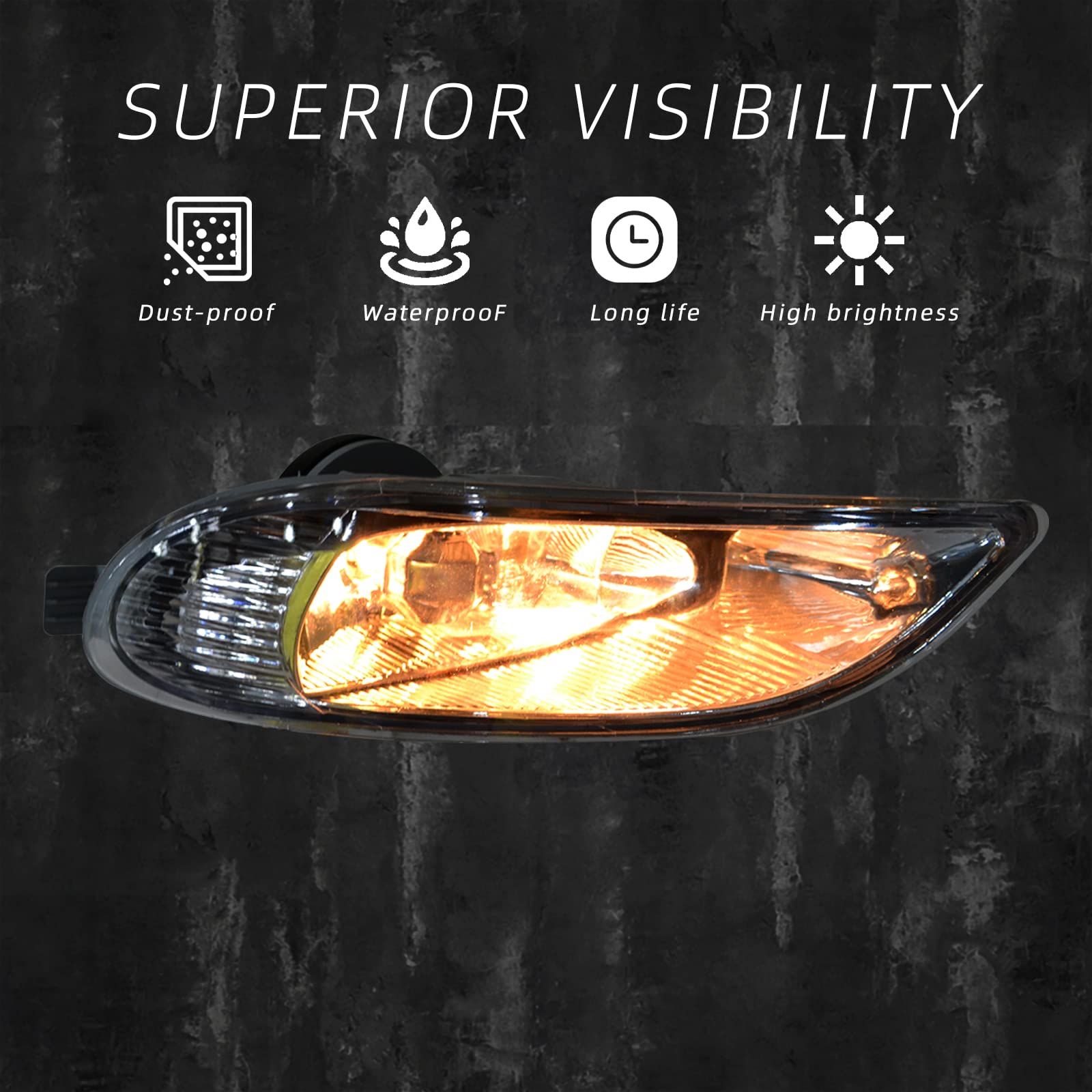 Driving Fog Lights Compatible With Toyota Camry 2002-2004/ Corolla 2005-2008/ Solara 2002-2003 Bumper Fog Lamps With Halogen Bul