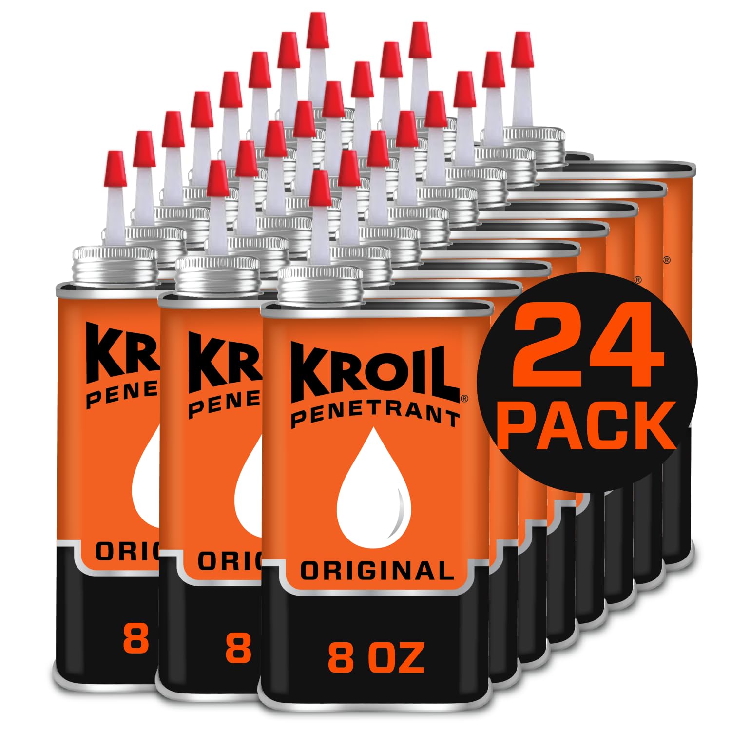 Kroil Original Penetrating Oil (Drip-8oz Can-Case of 24) | Penetrant for Rusted Bolts, Metal, Hinges, Chains, Moving Parts | Rus