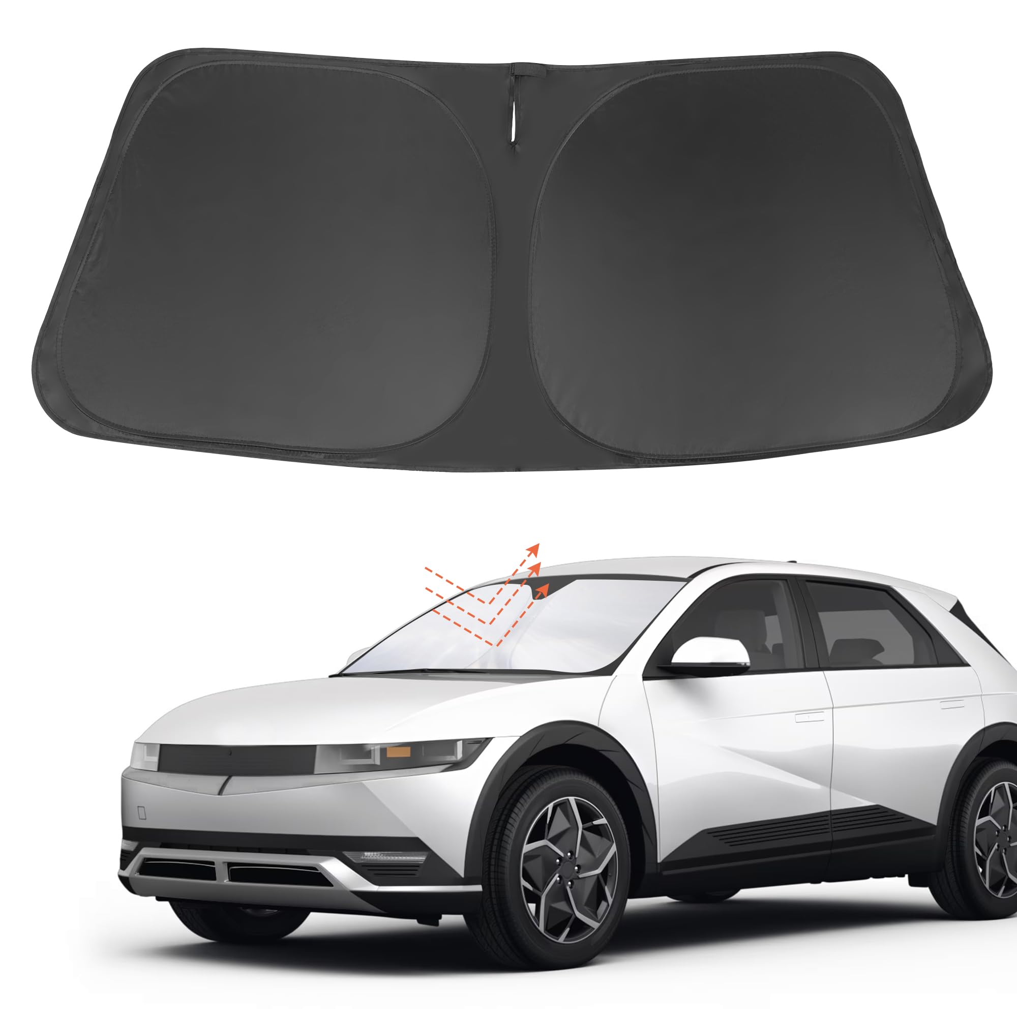 Yycke Windshield Sun Shade Accessories Compatible With 2022-2024 2025 Ioniq 5 For Hyundai Foldable Sunshade Sun Visor Blocks Uv