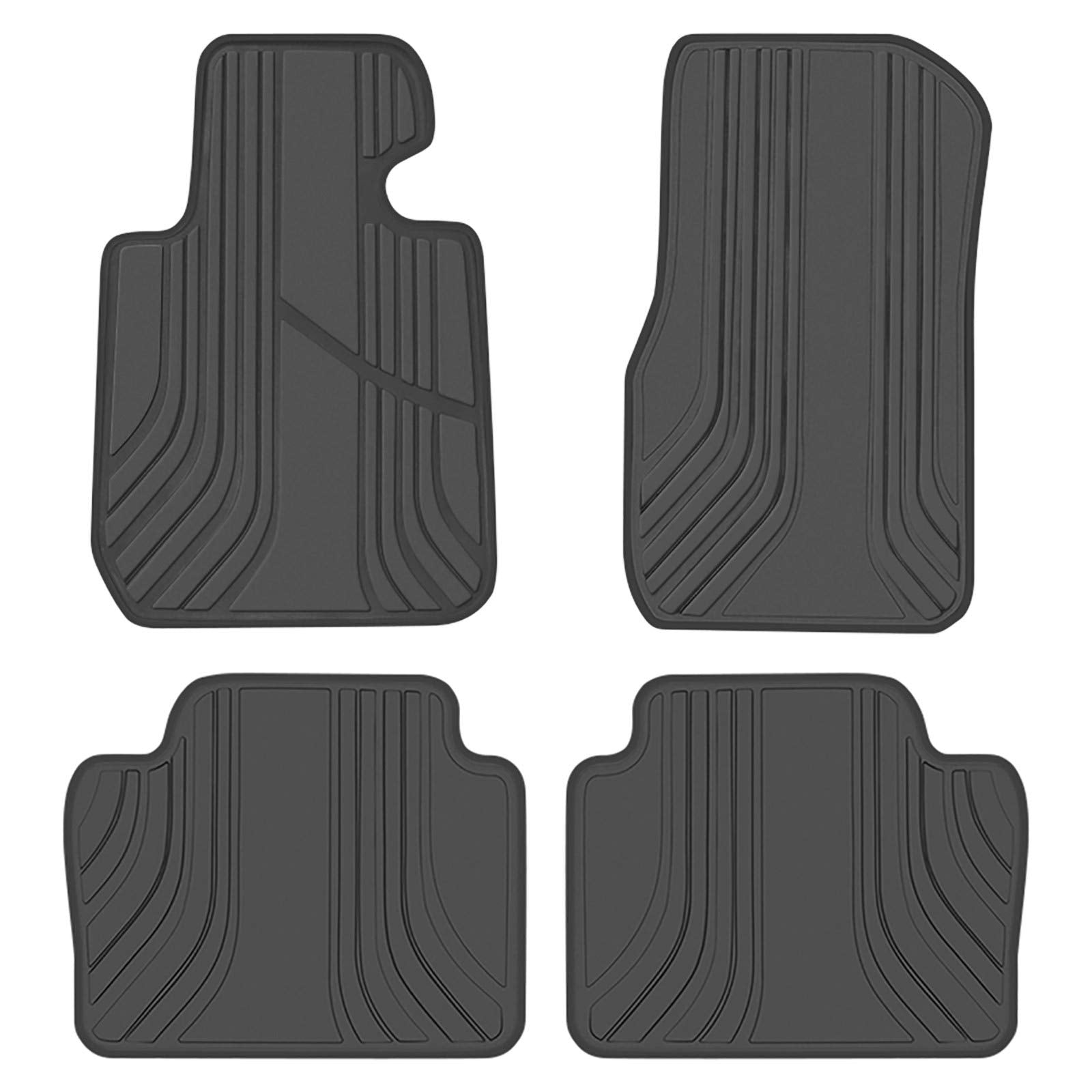 San Auto Car Floor Mat For Bmw 3/4 Series Custom Fit F30 F31 F32 F33 F36 320I 328I 335I 2012 2013 2014 2015 2016 2017 2018 Full Black Rubber Auto Floor Liners Set All Weather Heavy Duty Odorless