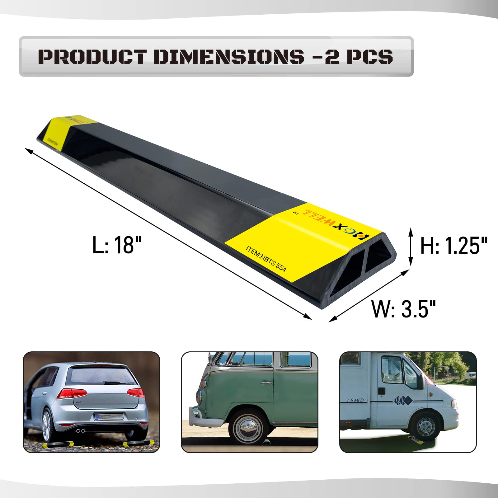 Hoxwell 2 Pcs 18'' Heavy Duty Parking Aid For Garage, Parking Gadgets Protects Car And Garage Walls, Parking Stopper Easy To Ins