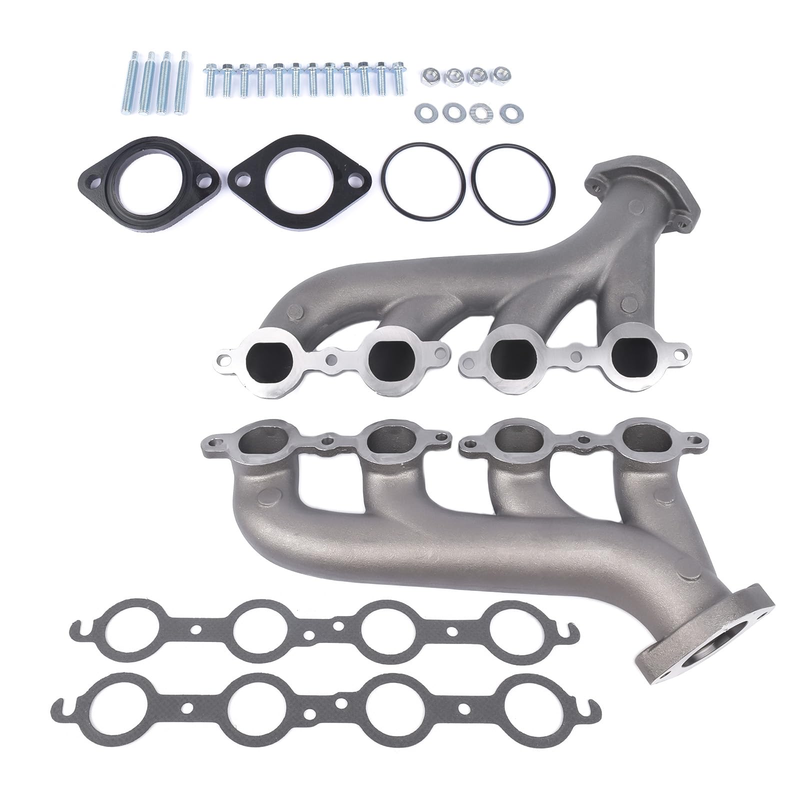 NEWZQ LS Swap Cast Iron Manifold 9988-R-BLEM Replacement for Chevy LS1 LS2 LS3 4.8L 5.3L 6.0L